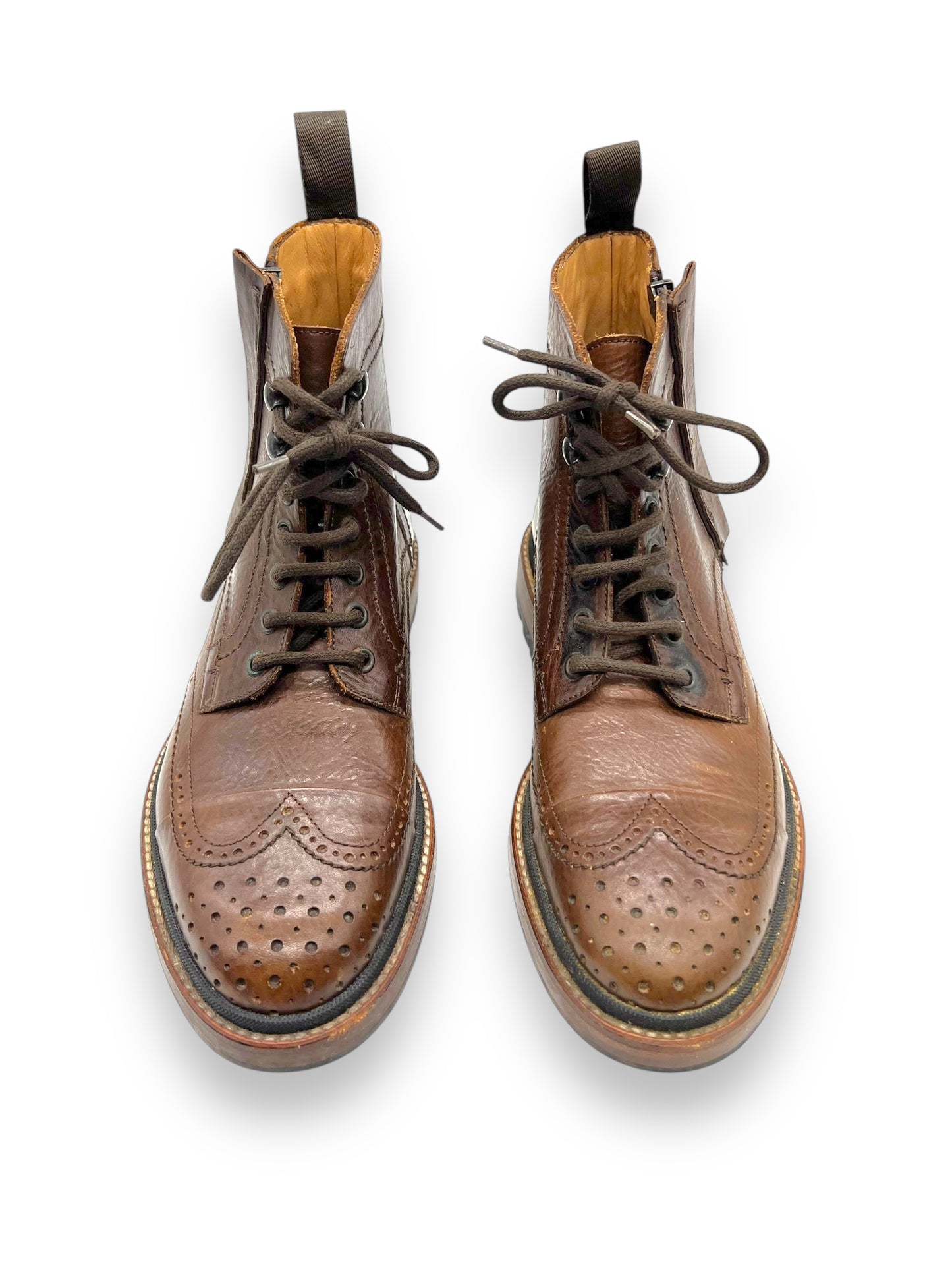 Lanvin Women’s Brown Leather Brogue Combat Boot