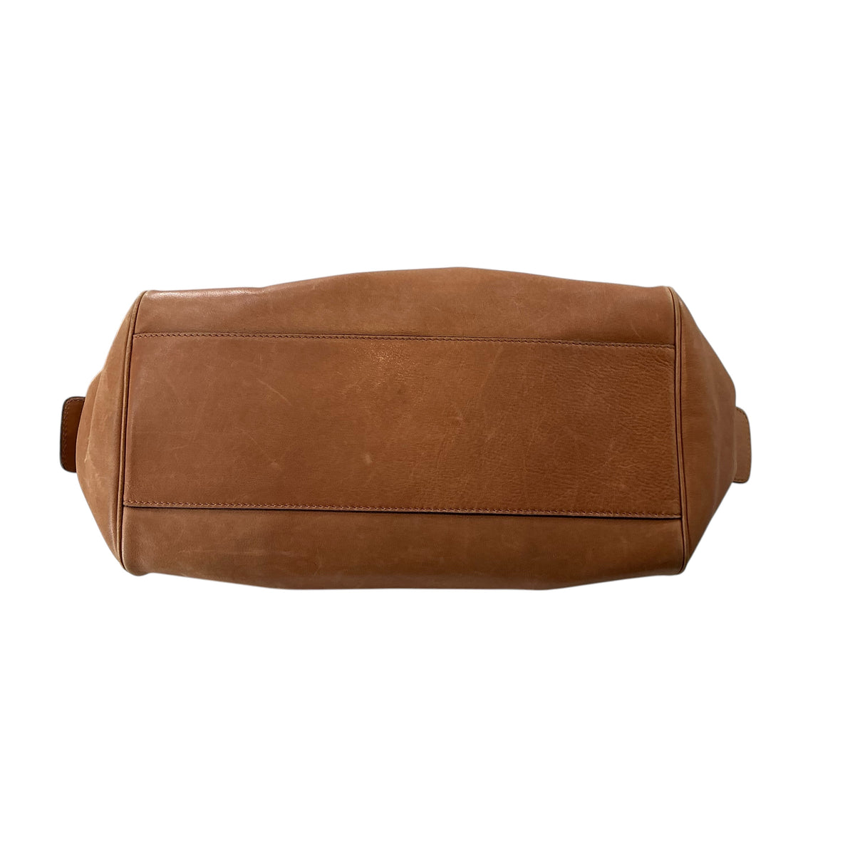 Max Mara Vintage Cognac Leather Margaux Satchel Hobo Bag
