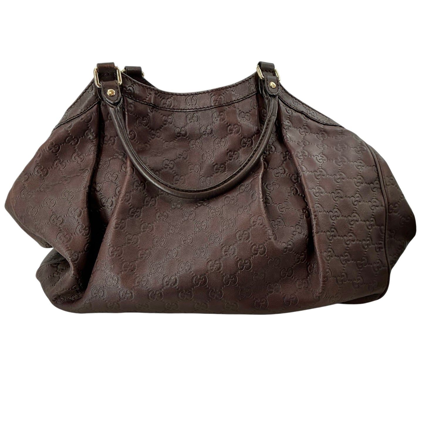 Gucci Dark Brown Guccissima Leather Sukey Tote Bag