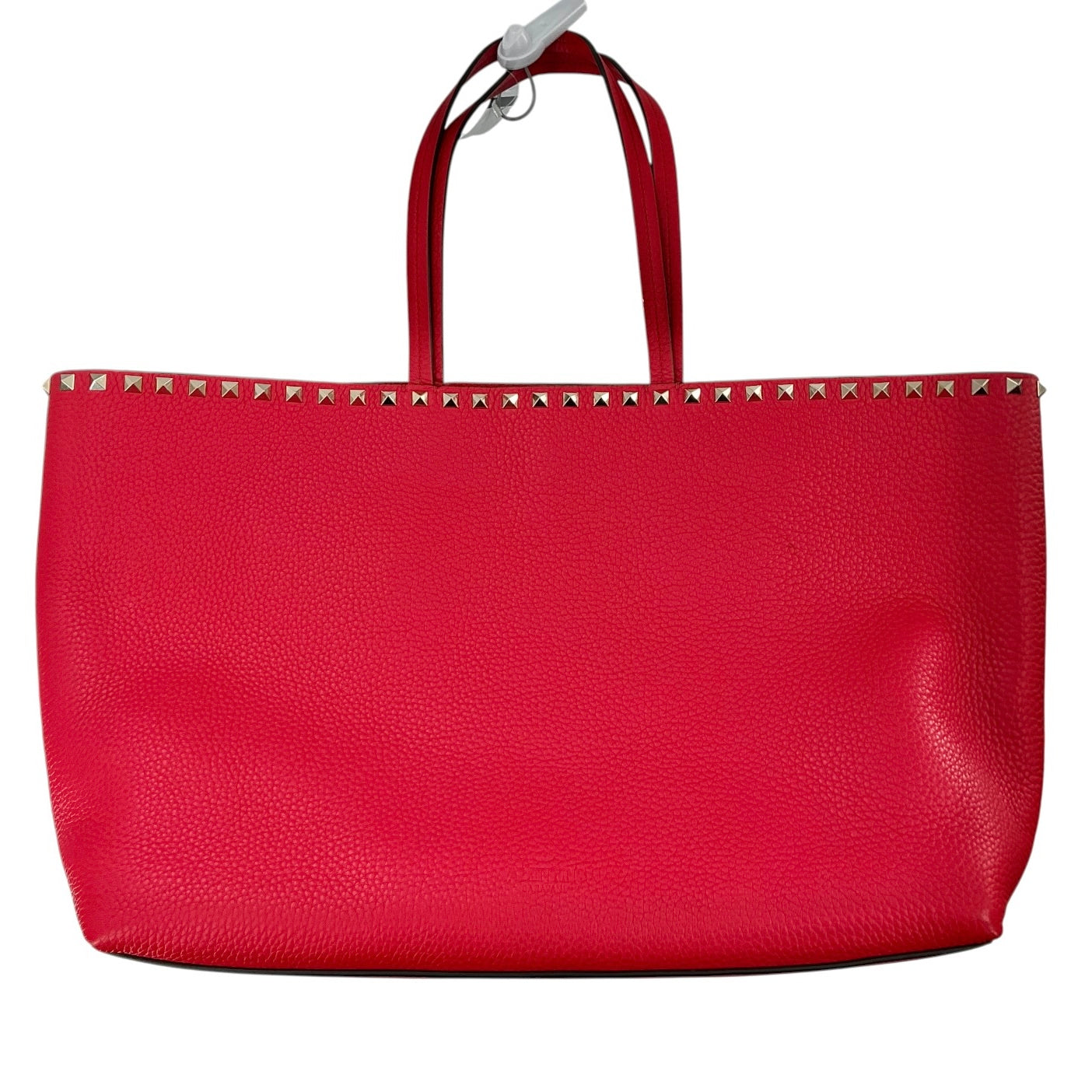 Valentino Garavani Rockstud Tote in Red Grainy Calfskin Leather