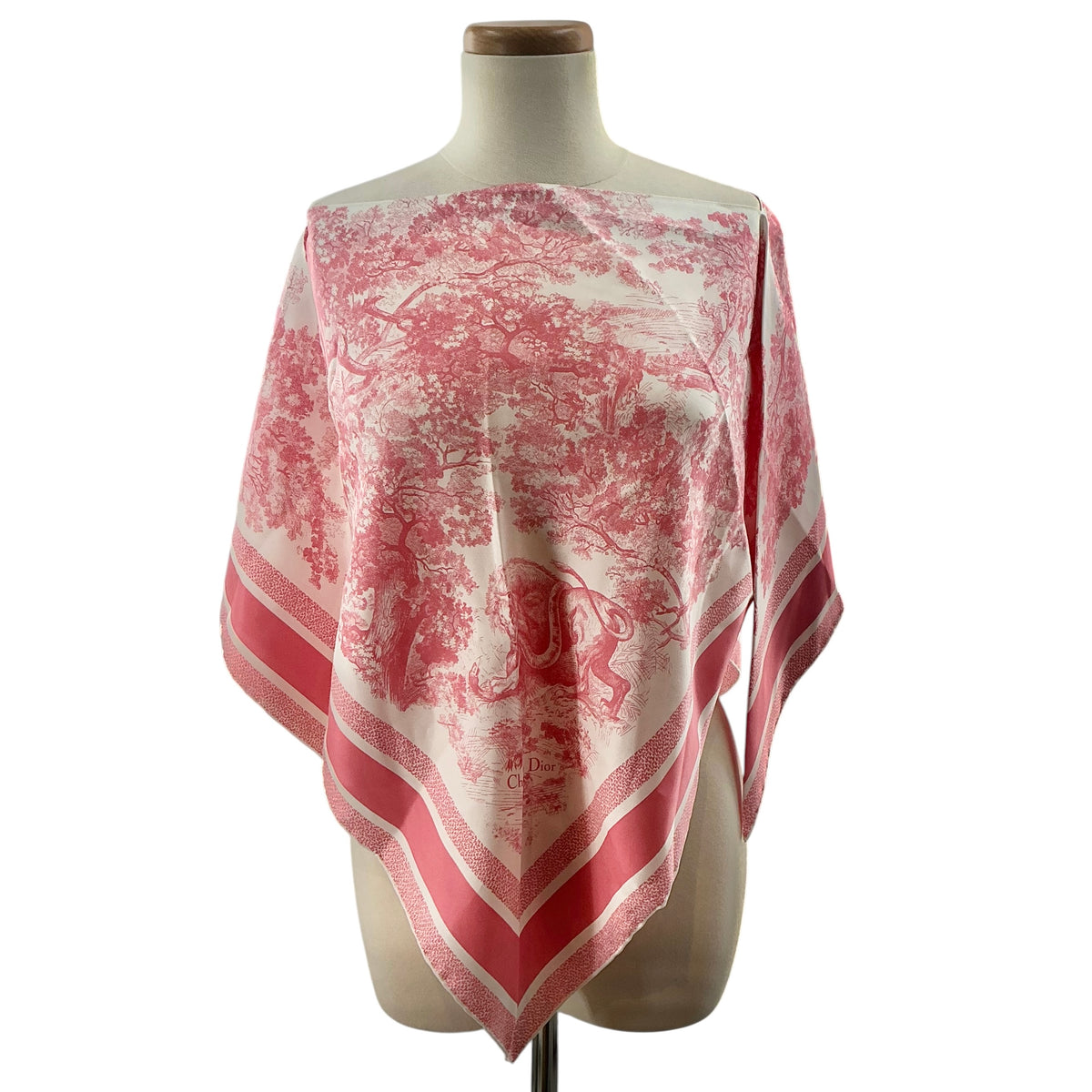 Christian Dior Dioriviera Toile de Jouy Pink Silk Scarf Top