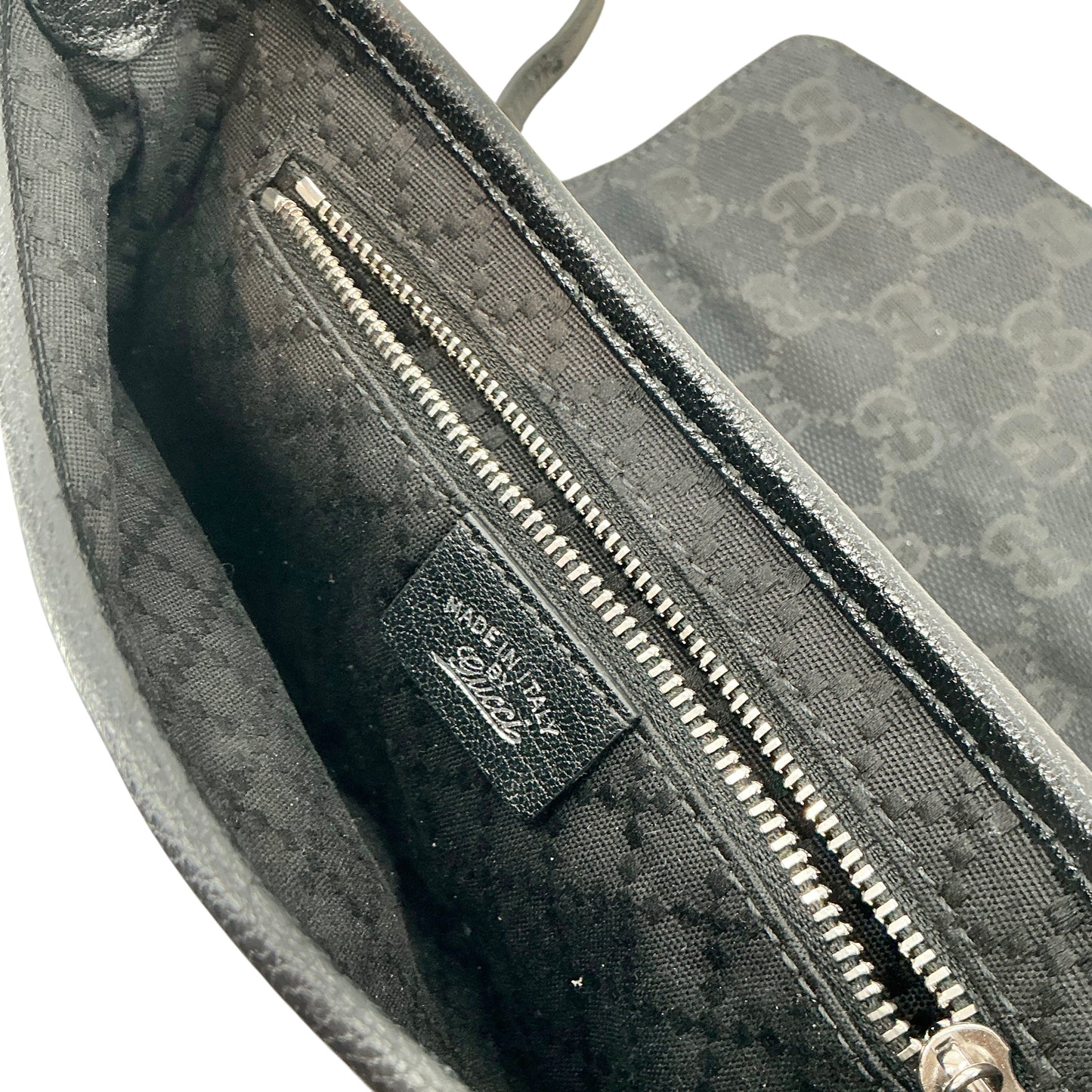 Gucci Jackie 1961 Mini Flap Pouch Bag – Black GG Monogram Canvas