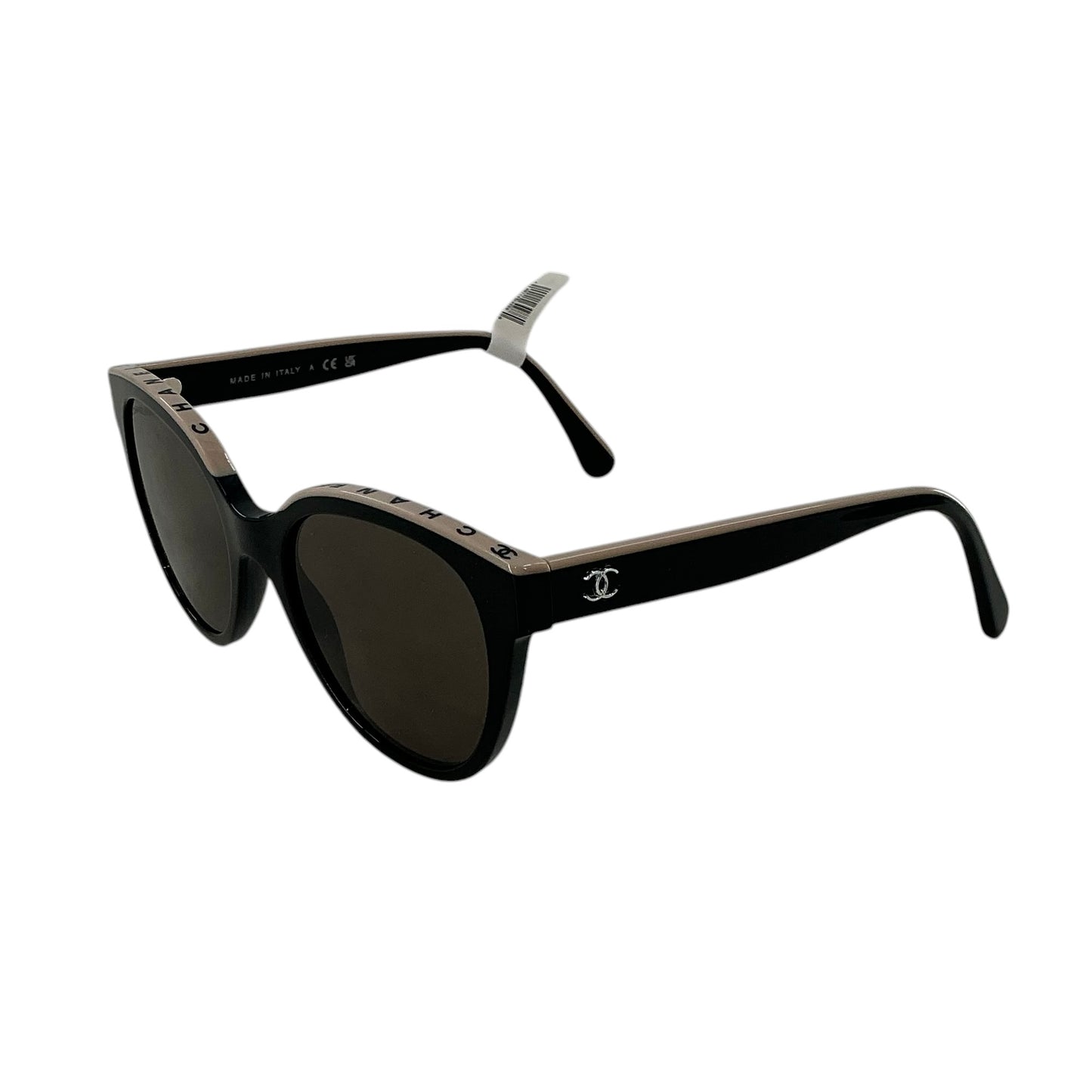 Chanel Black & Beige Butterfly Logo Sunglasses