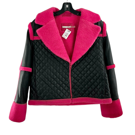Alice + Olivia Luisana Quilted Mixed Media Leather & Faux Fur Shearling Jacket