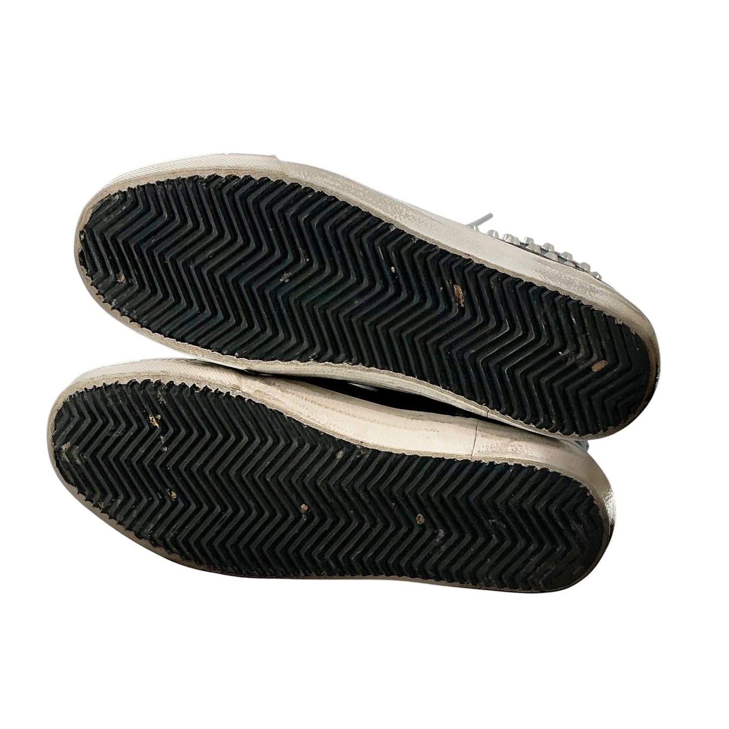 Golden Goose Black Leather Studded Slide High Top Sneakers