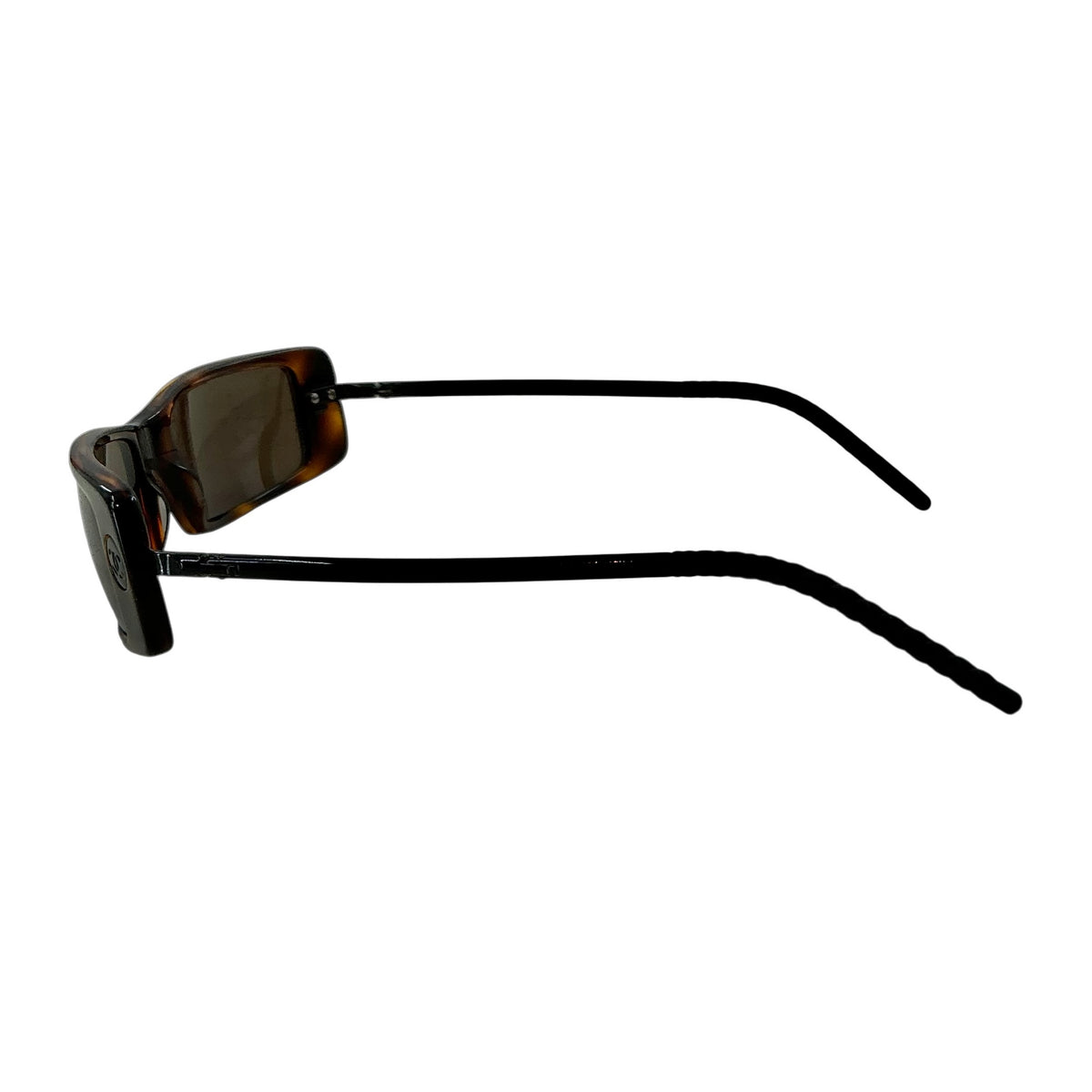 Chanel Vintage Y2K Tortoiseshell Slim Rectangle Sunglasses - Model 5036