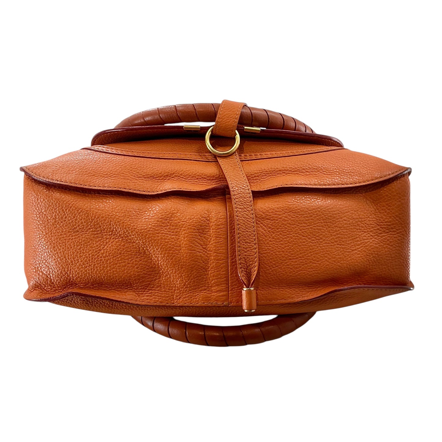 Chloé Marcie Medium Grained Leather Satchel - Orange