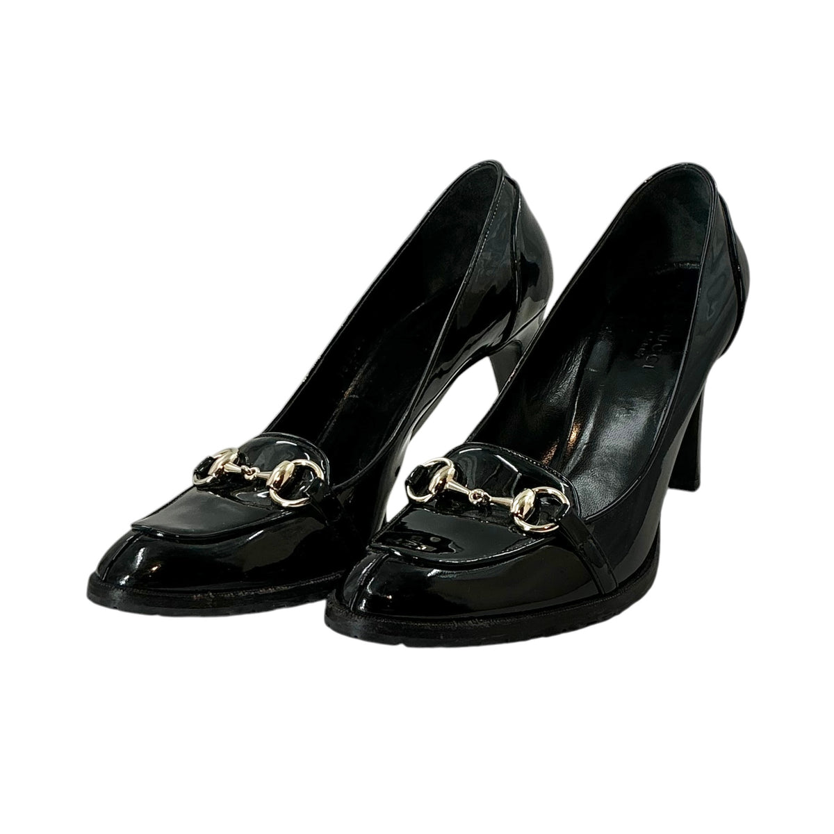 Gucci Black Patent Leather Horsebit Pumps