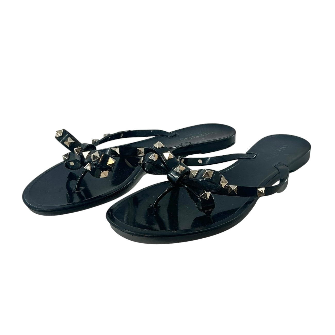 Valentino Garavani Rockstud Bow Jelly Thong Sandals