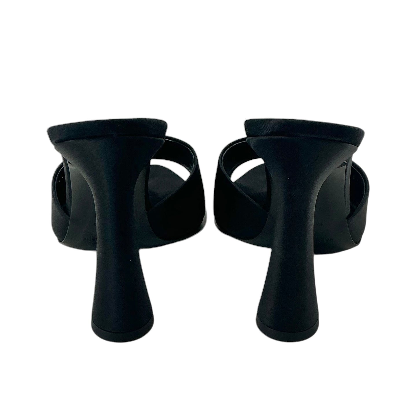 Saint Laurent Paris Black Satin Suite 105 Mule Heeled Sandals