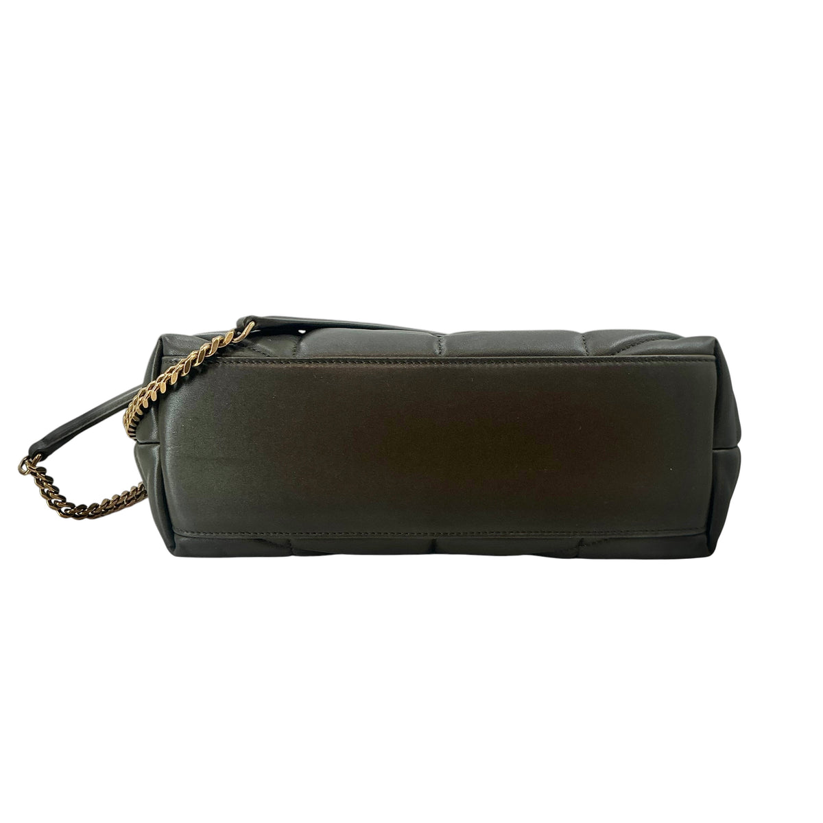 YSL Saint Laurent Small Loulou Puffer Bag in Olive Green Lambskin with Gold Hardware