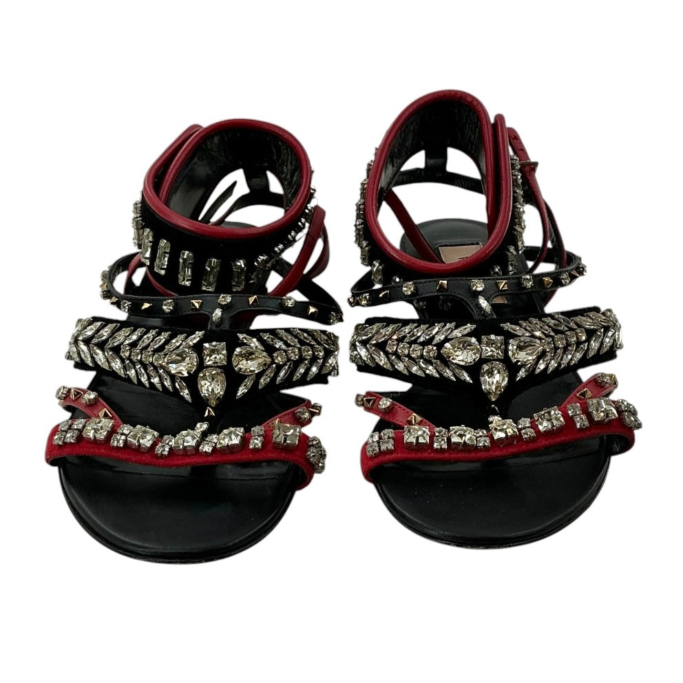 Valentino Garavani Rockstud Crystal Embellished Flat Sandals