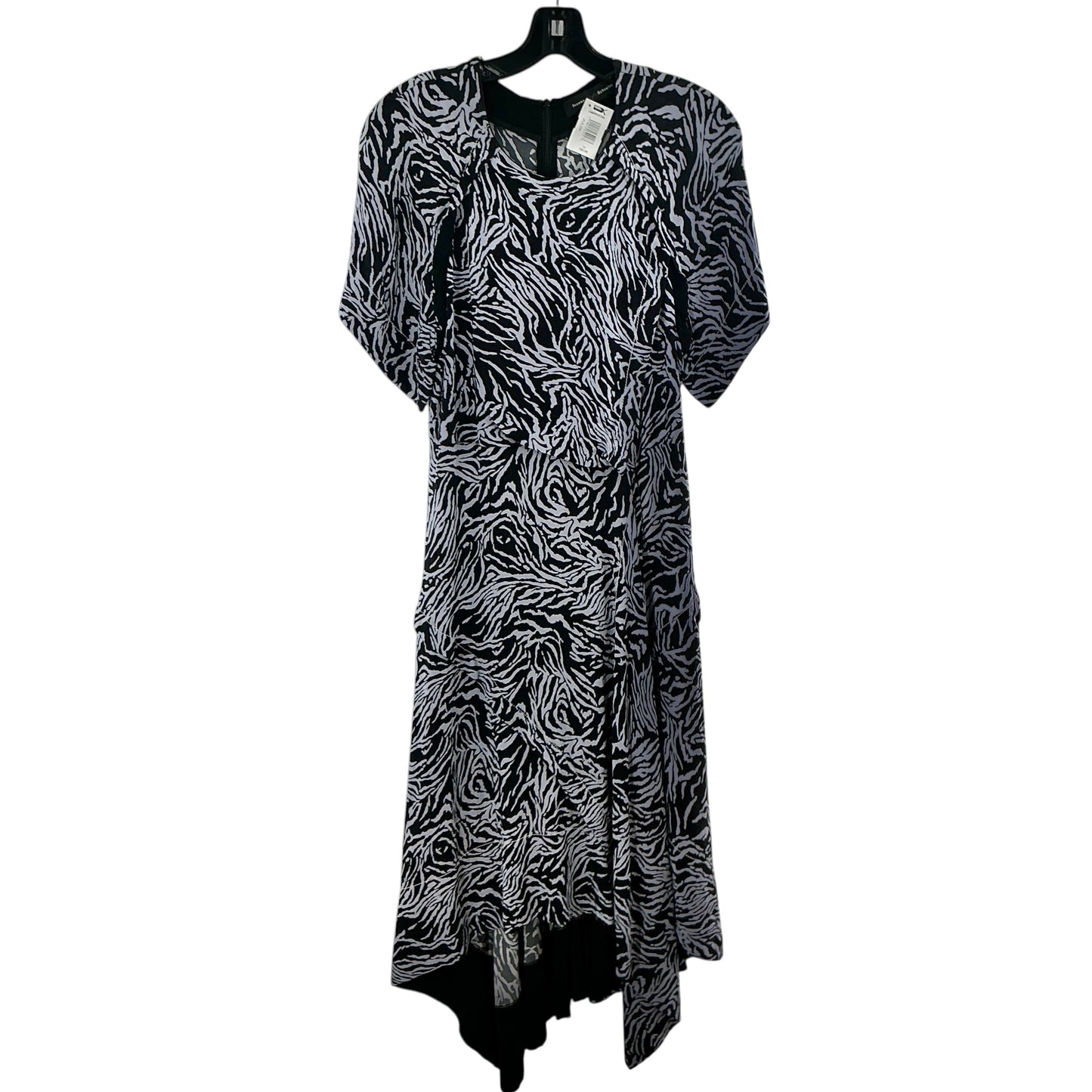 Proenza Schouler Zebra Print Short Sleeve Draped Dress