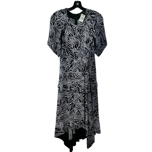 Proenza Schouler Zebra Print Short Sleeve Draped Dress