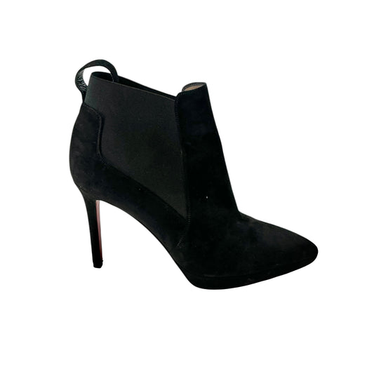 Christian Louboutin Crochinetta Black Suede Chelsea Ankle Booties