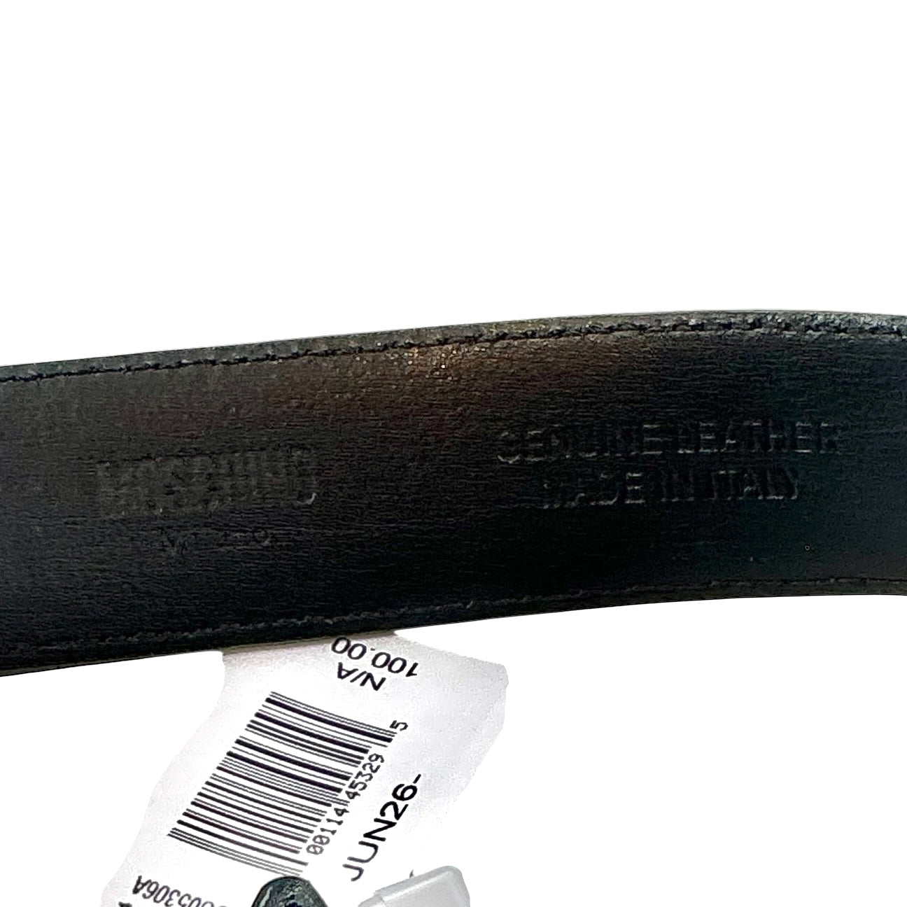 Moschino Black Leather Gold Logo Belt