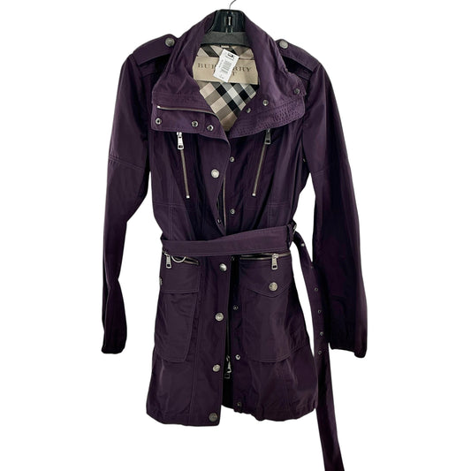 Burberry Brit Purple Belted Trench Coat Jacket