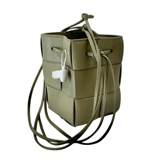 Bottega Veneta Mini Cassette Woven Leather Bucket Bag