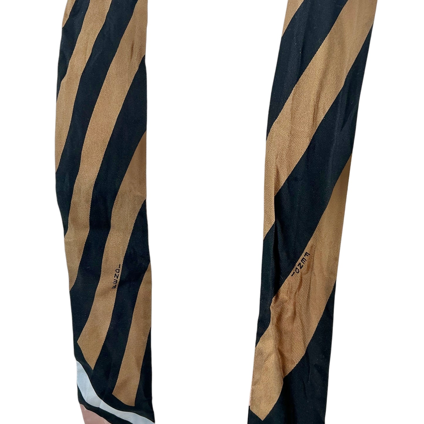 Fendi Reversible Silk Ponytail Skinny Scarf - Brown, Black, Pink