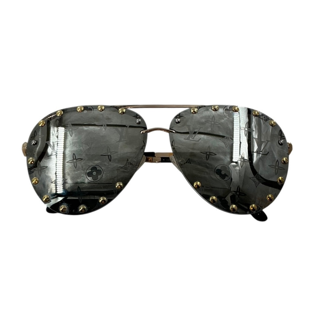 Louis Vuitton "The Party" Studded Monogram Aviator Sunglasses