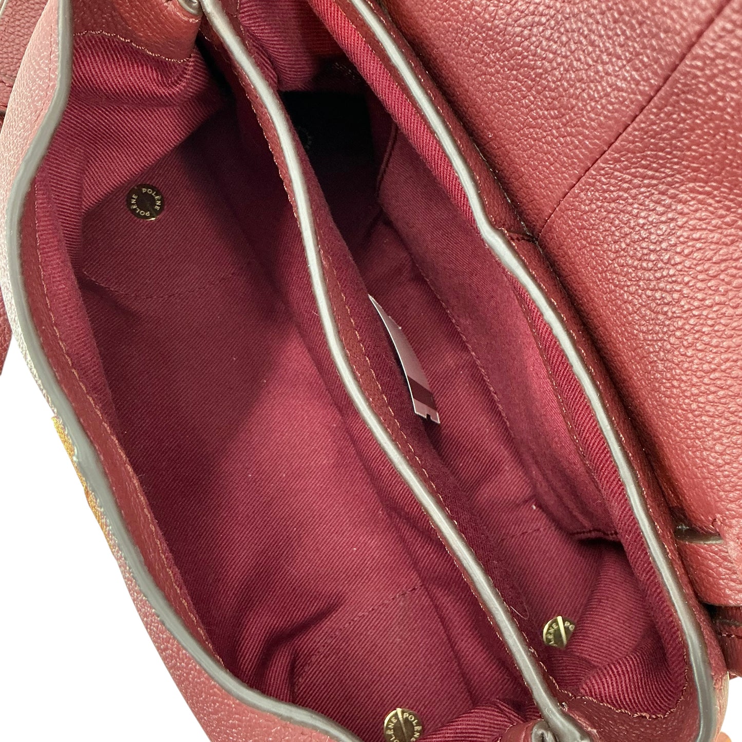 Polène Mokki Bag - Black Cherry Grained Calf Leather Satchel / Crossbody