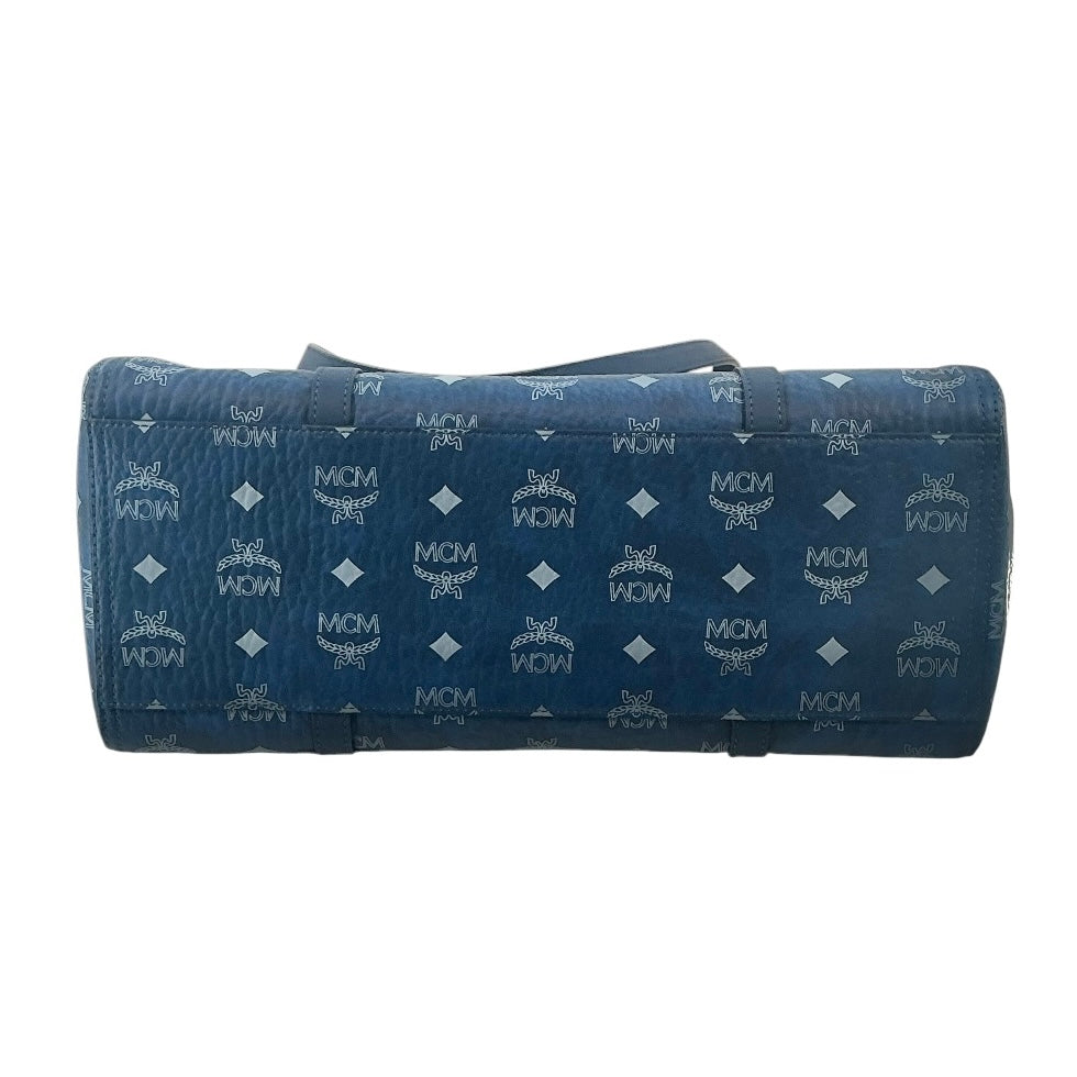 MCM Medium Toni Top-Zip Shopper in Blue Visetos