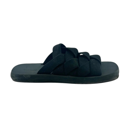 Bottega Veneta Black Intreccio Plat Elastic Slides