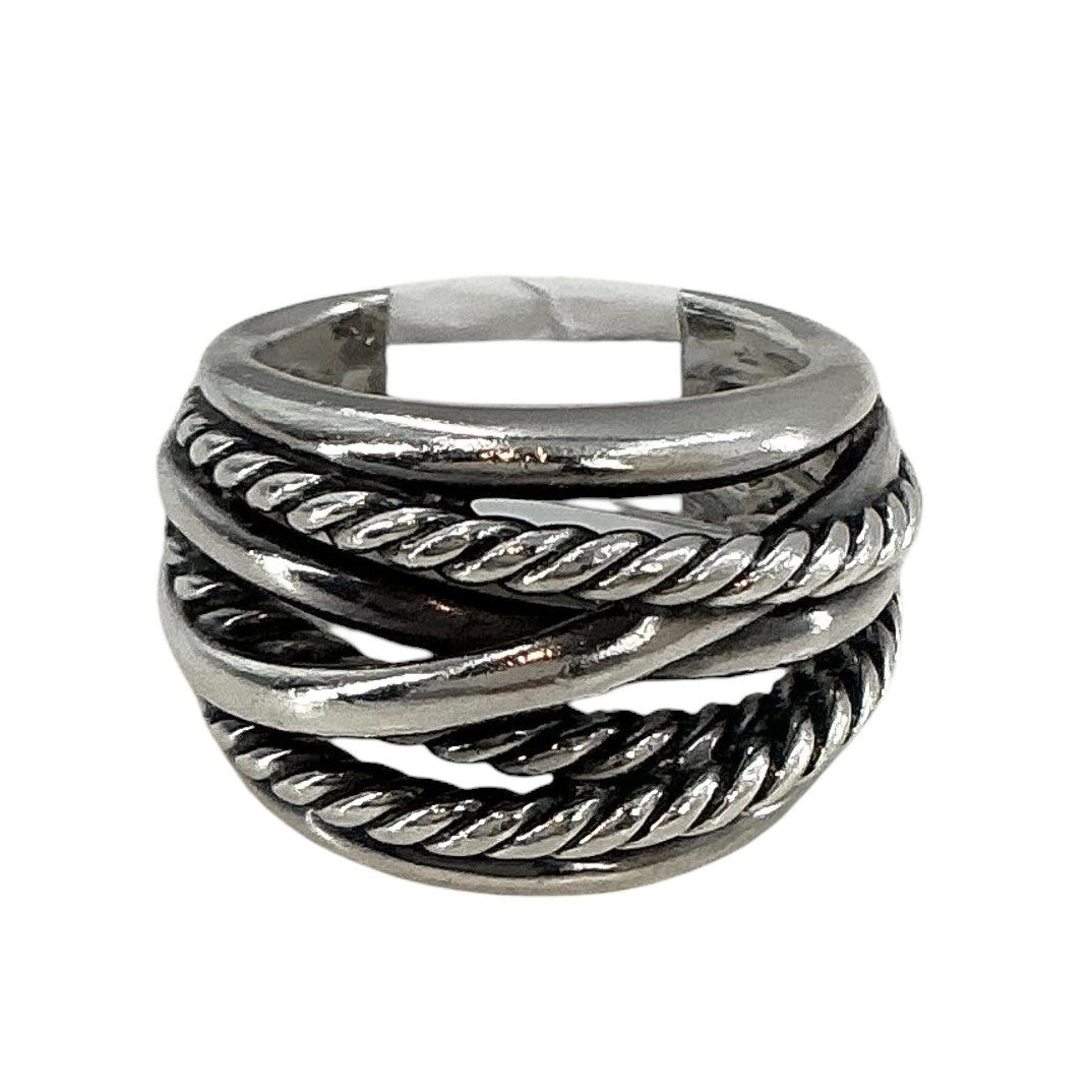 David Yurman Sterling Silver Wide Cable Crossover Statement Ring