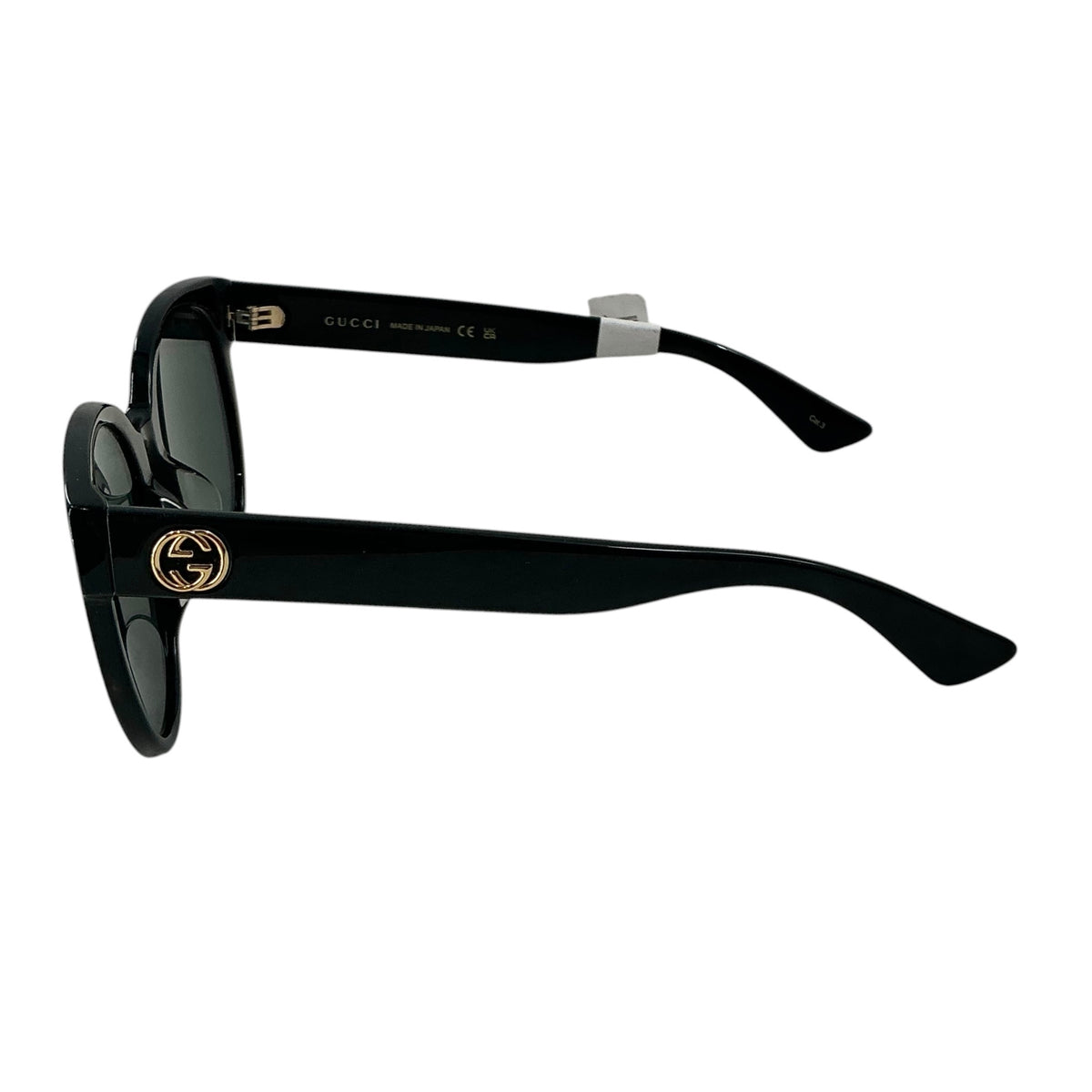 Gucci GG0035SN Black Acetate Round/Cat-Eye Women's Sunglasses