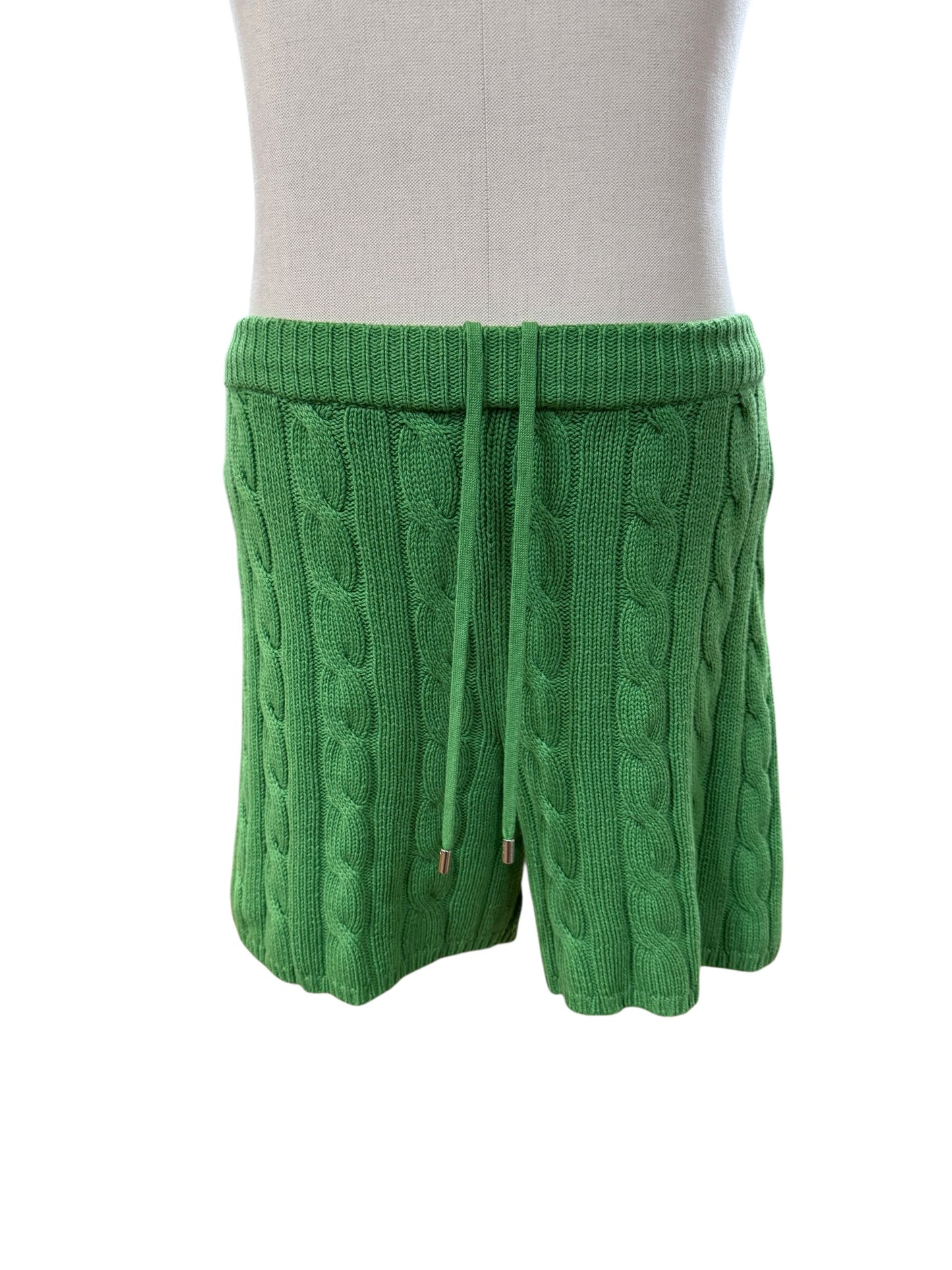 Prada Green Cable Knit Shorts