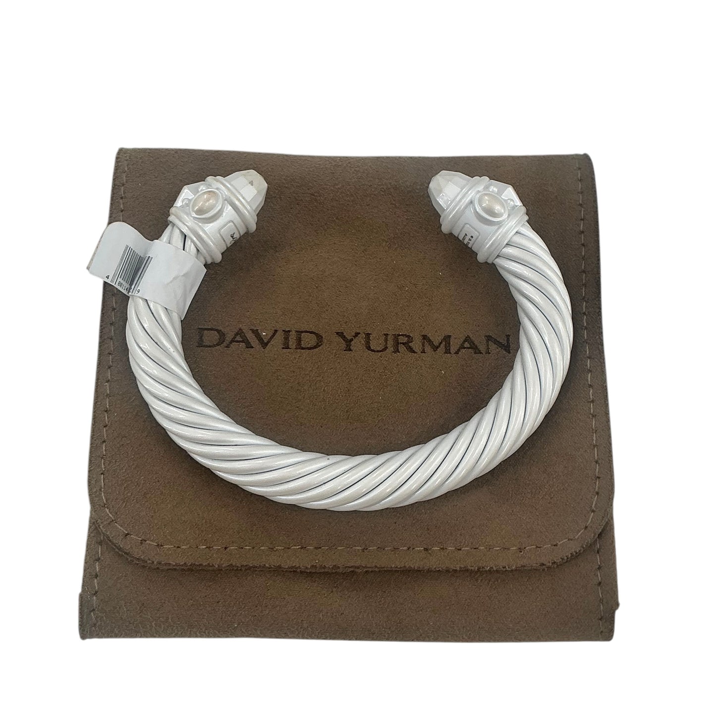 David Yurman White Aluminum Renaissance Cable Cuff Bracelet