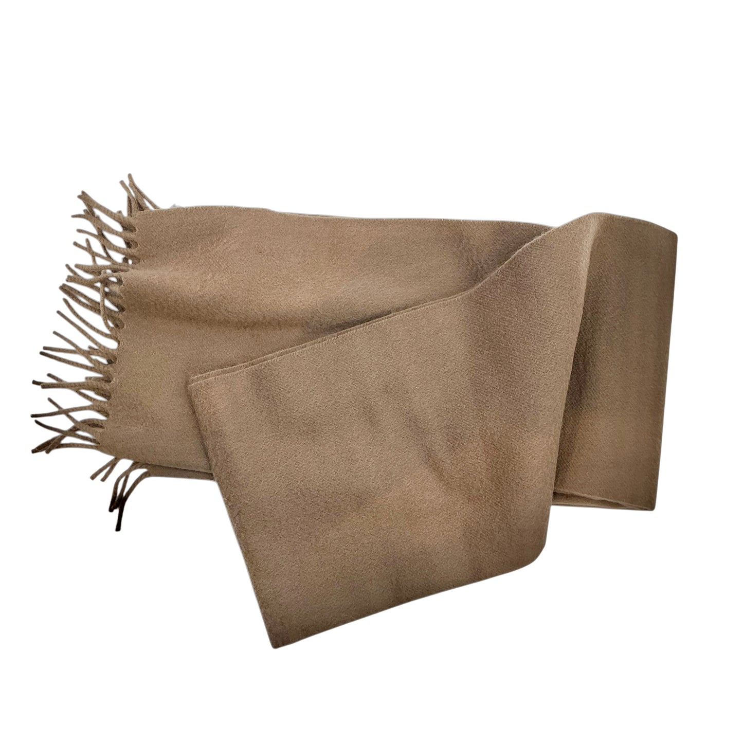 Loro Piana Luxury Fringed Cashmere Scarf – Camel / Warm Sand