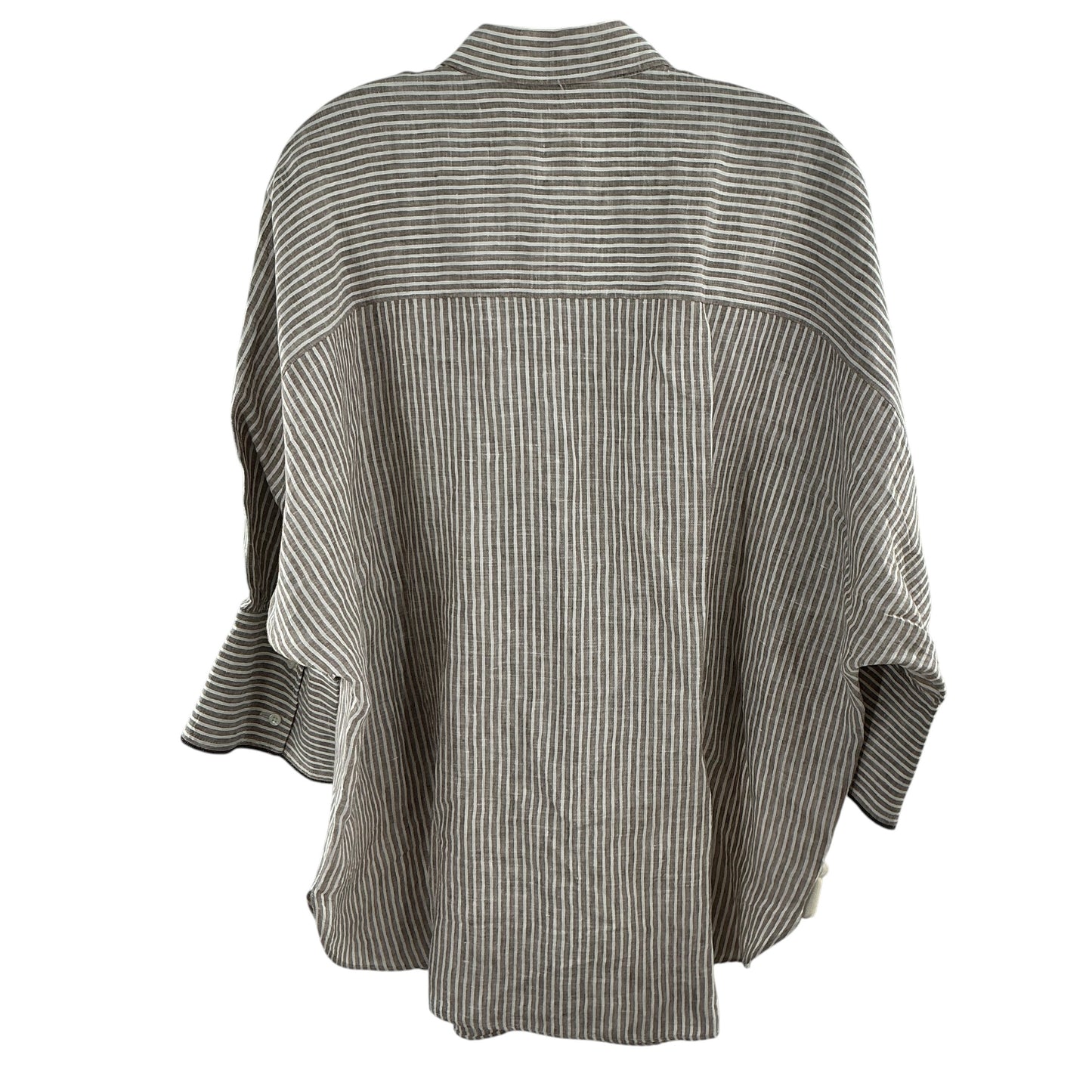 Brunello Cucinelli Striped Linen Button Down Shirt