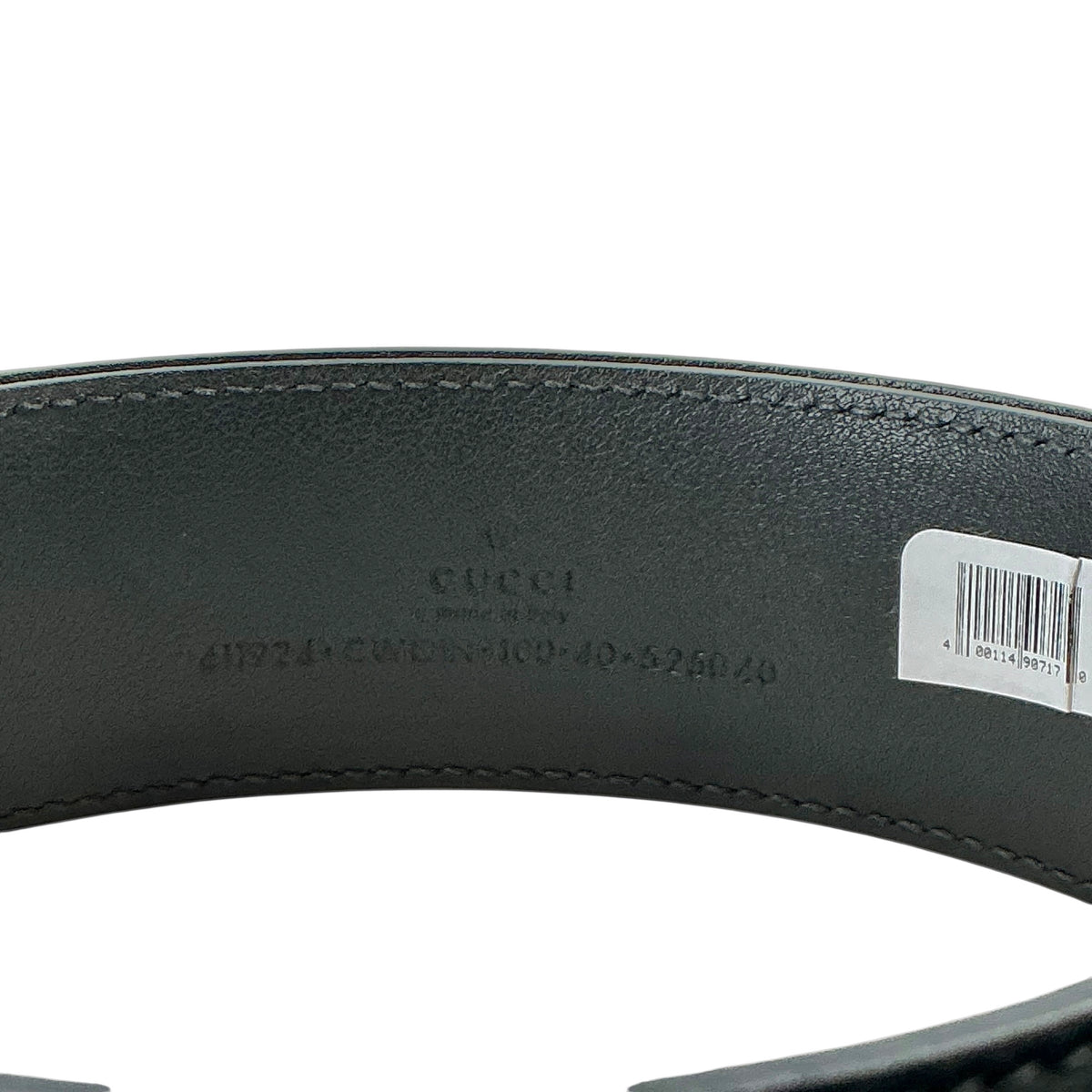 Gucci Men's Black Signature Leather Interlocking G Buckle Belt