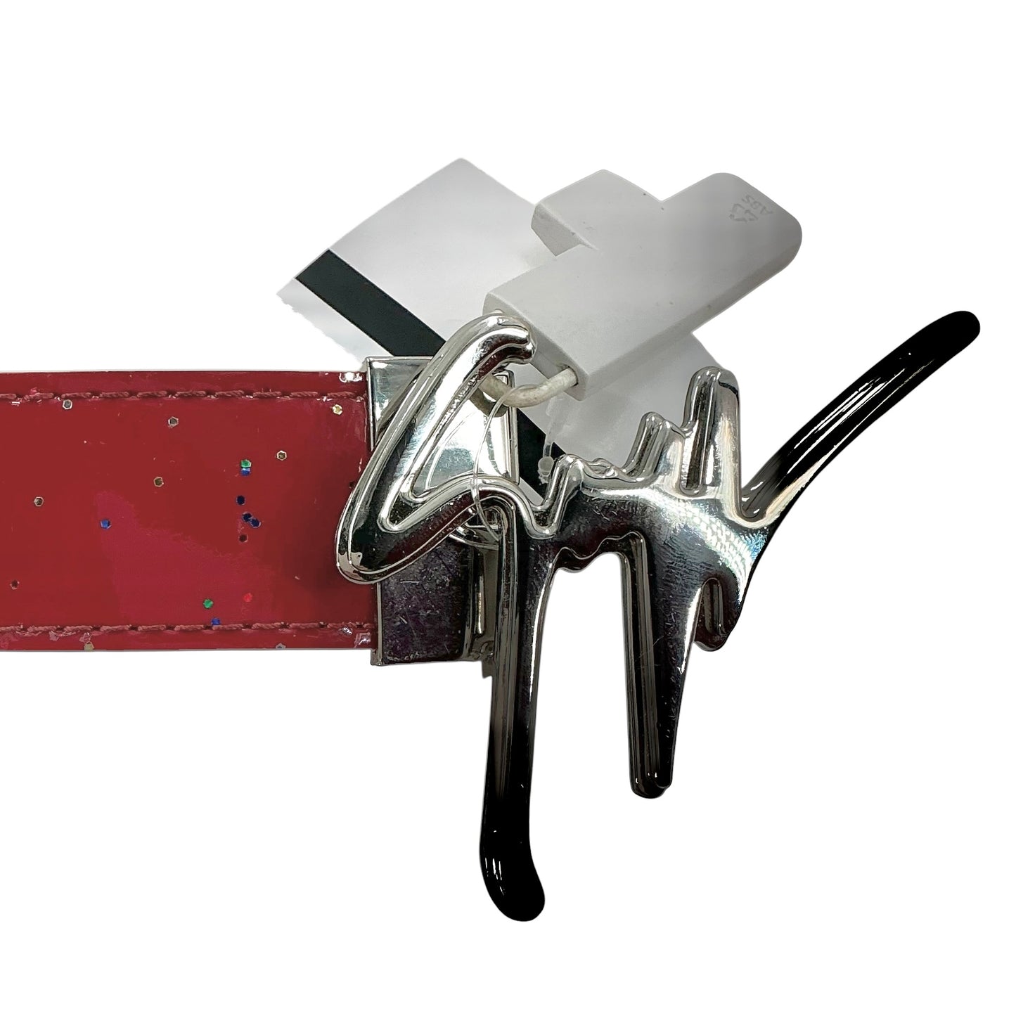 Giuseppe Zanotti Red Patent "Signature" Logo Belt