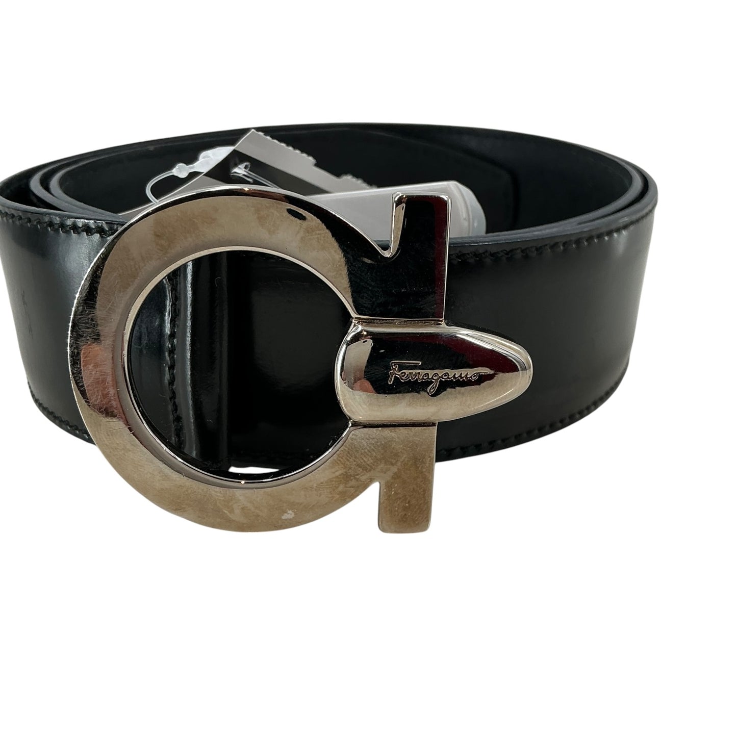Salvatore Ferragamo Gancini Logo Leather Waist Belt - Size XS