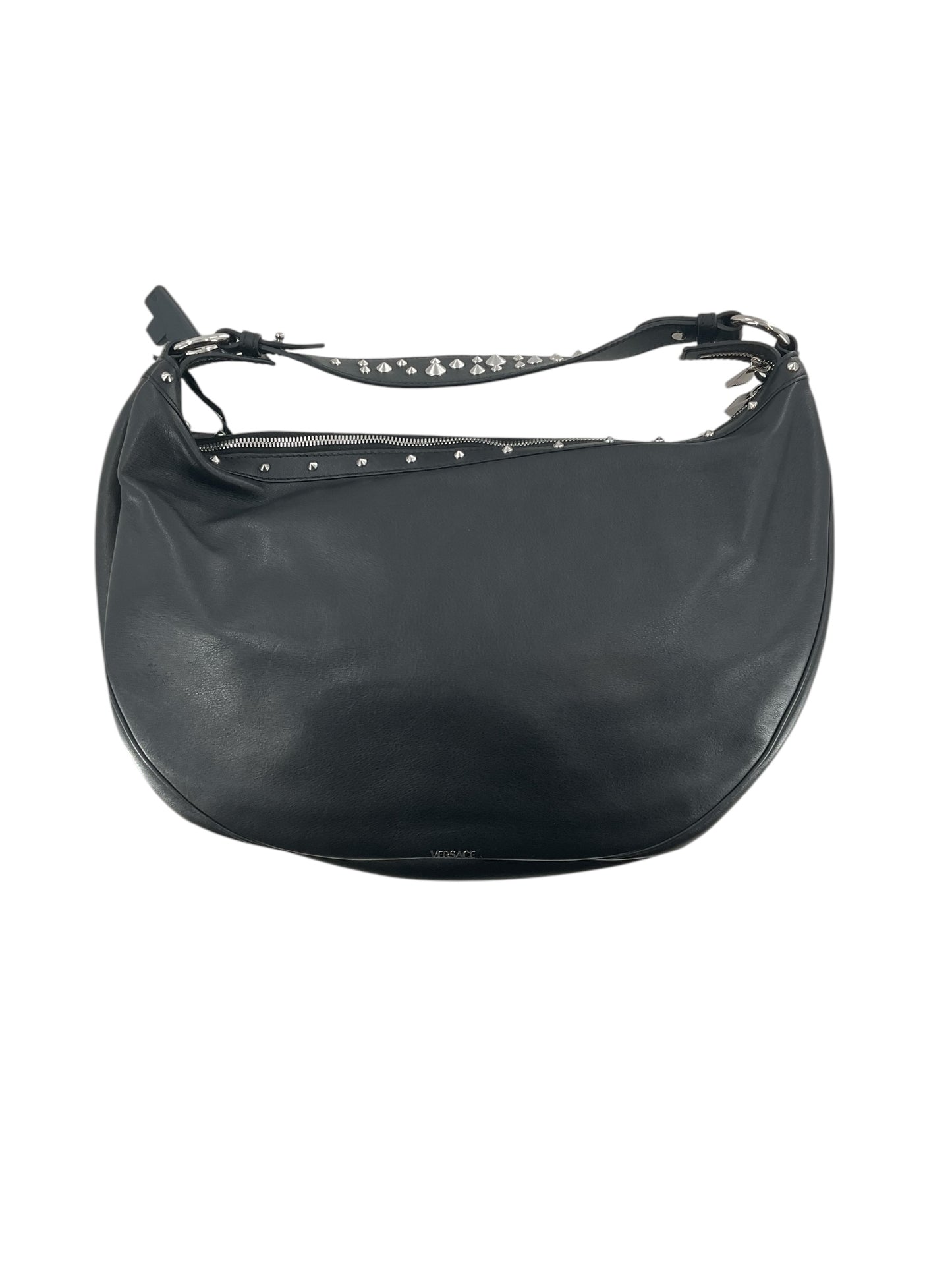 Versace Calf Leather Hobo Handbag