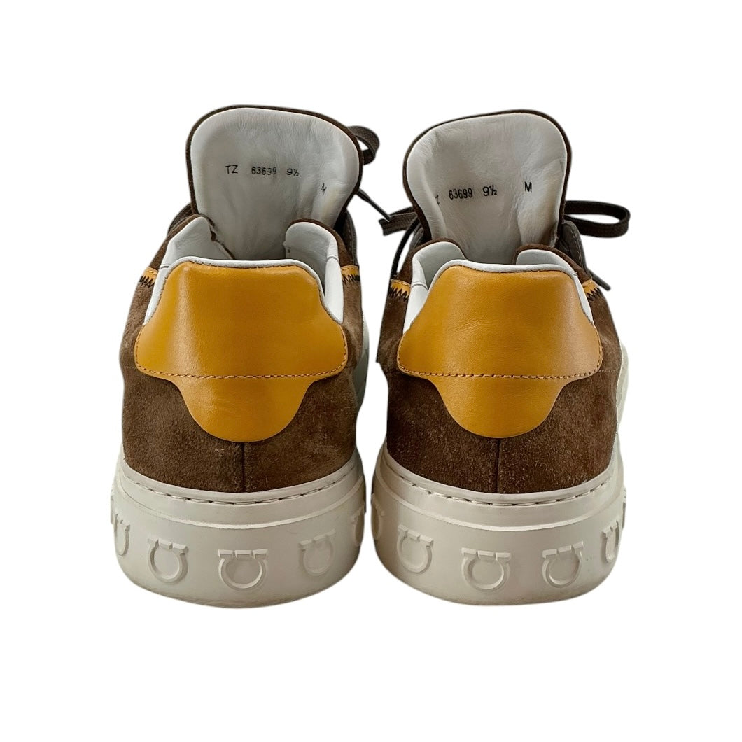 Salvatore Ferragamo Borg 5 Gancini Suede & Leather Sneakers