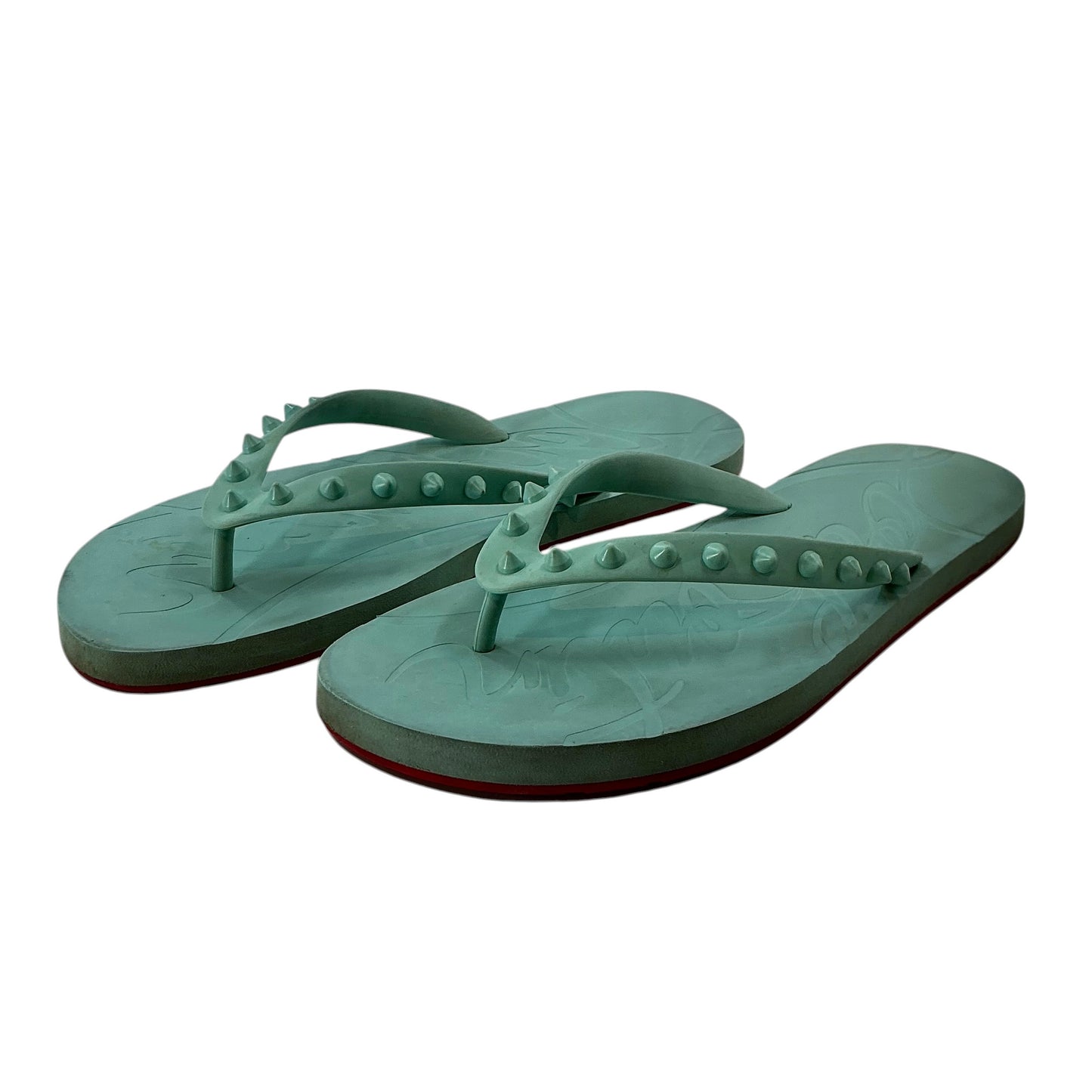 Christian Louboutin Loubi Spike Rubber Flip Flops