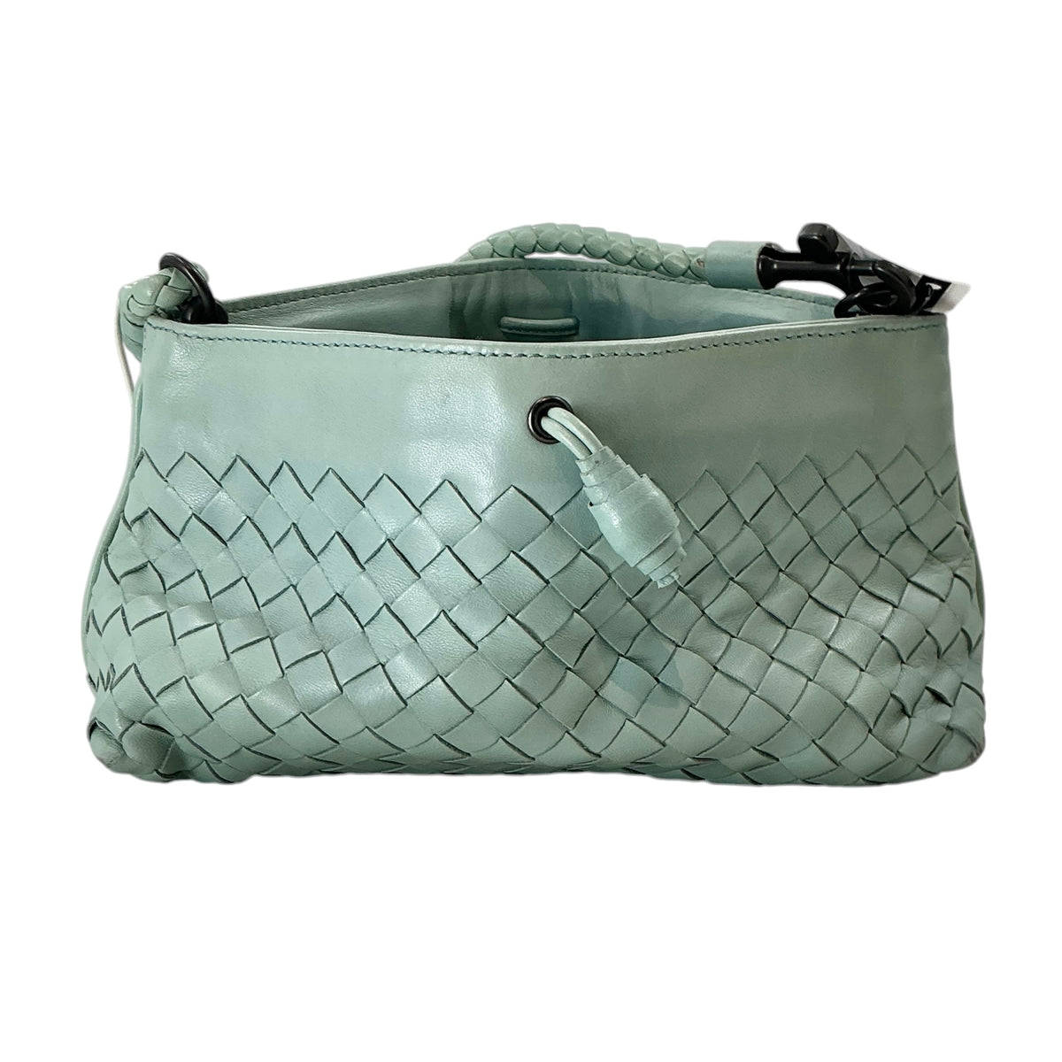 Bottega Veneta Nappa Intrecciato Mini Shoulder Bag in Sauge / Sage Green