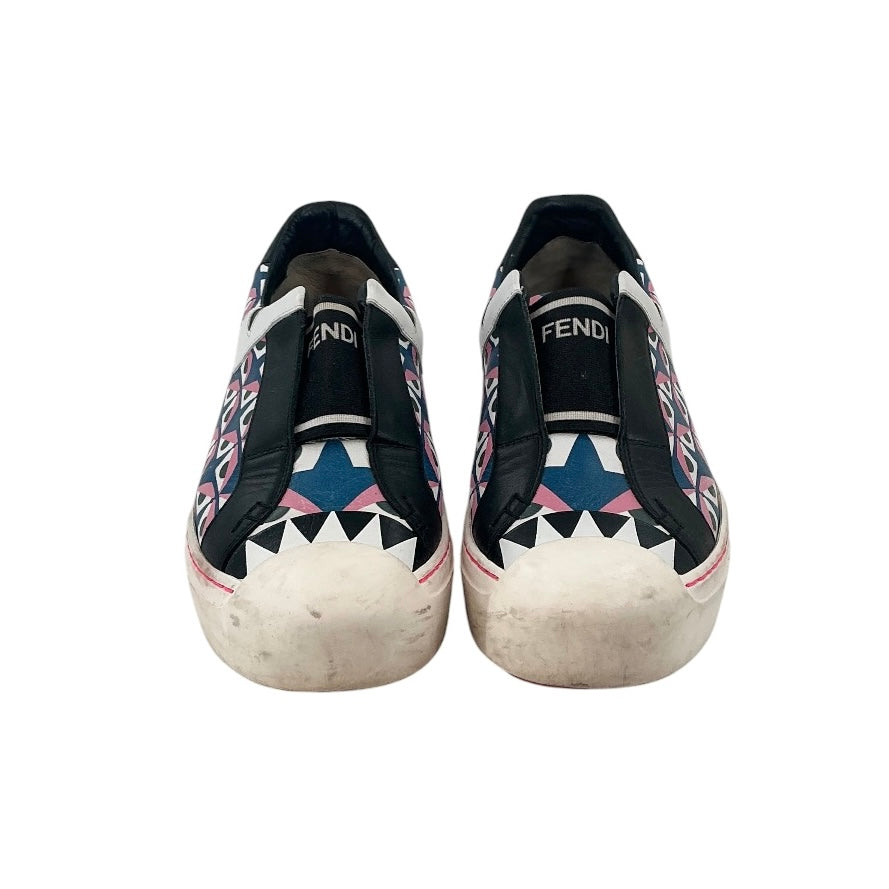 Fendi Bag Bugs Graphic Leather Slip-On Sneakers