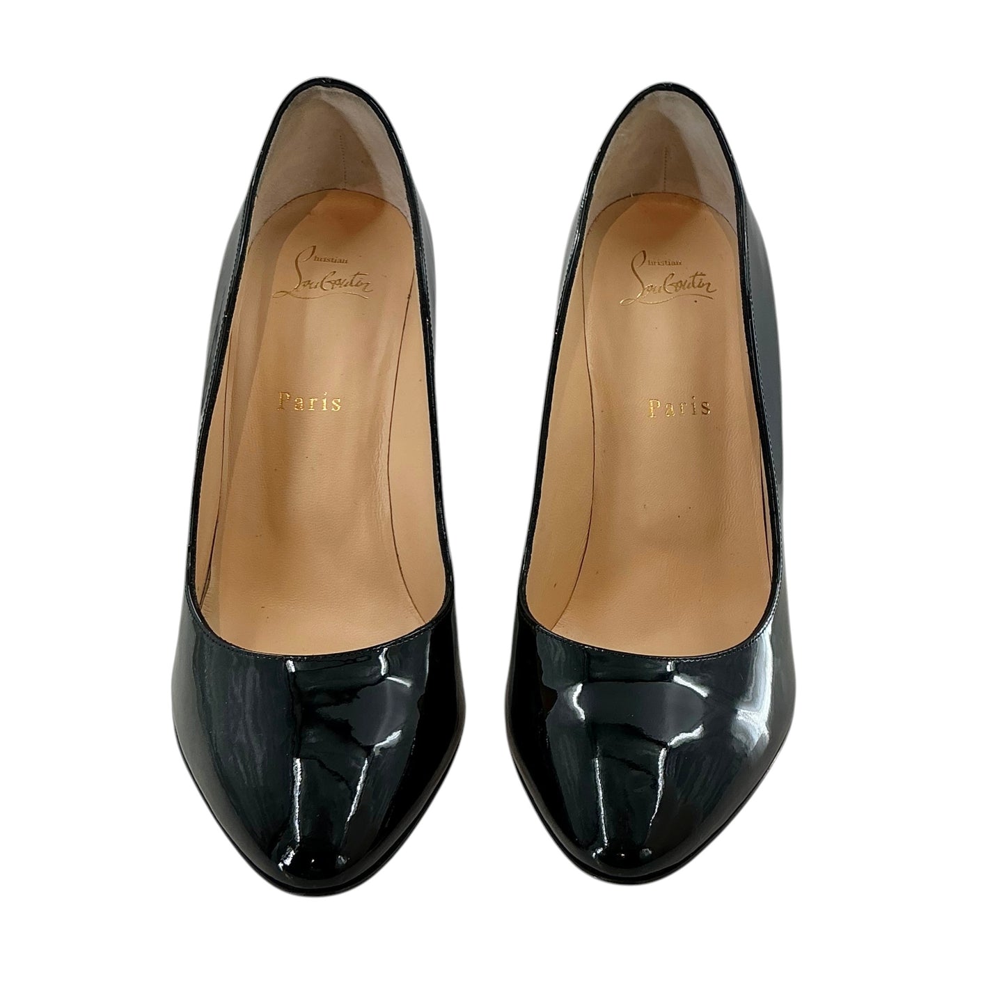 Christian Louboutin Ron Ron Zeppa Black Patent Leather Wedge Pumps