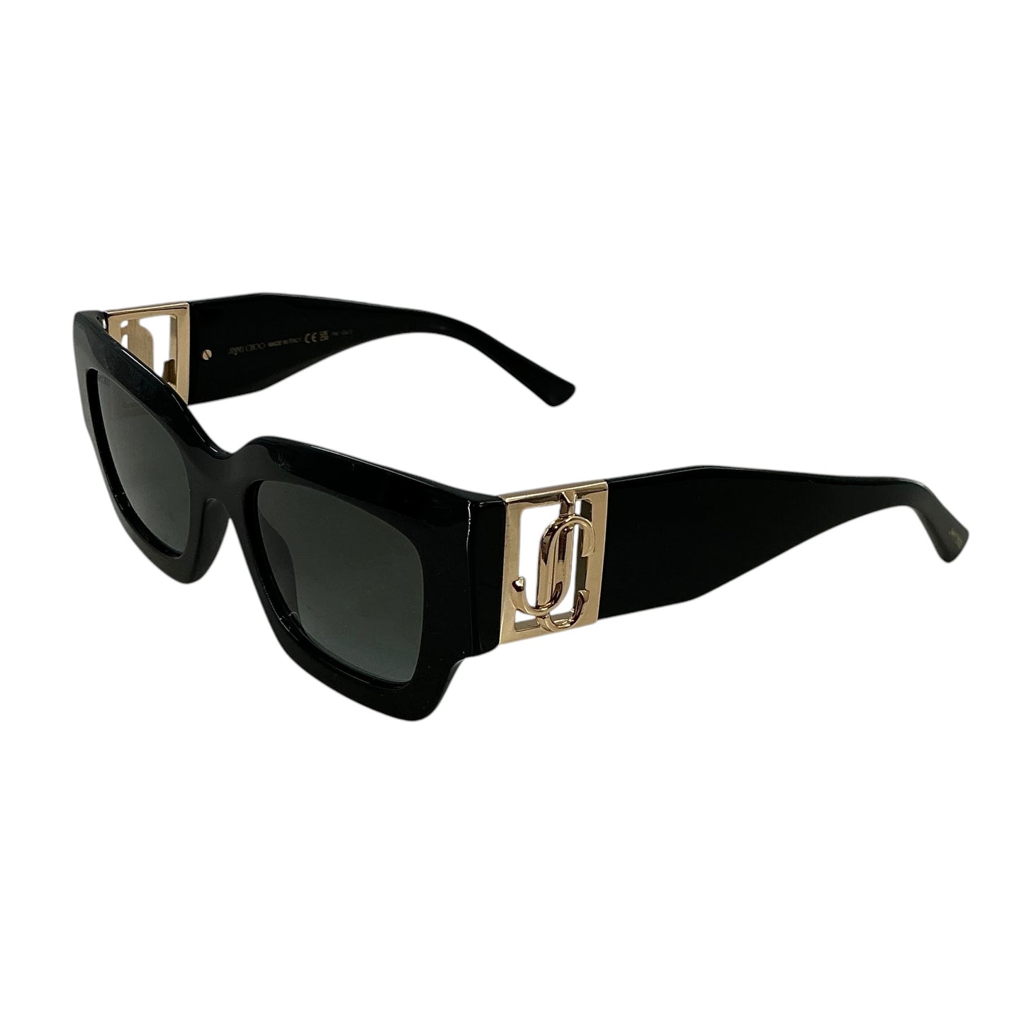 Jimmy Choo NENA/S Black & Gold Rectangular Sunglasses