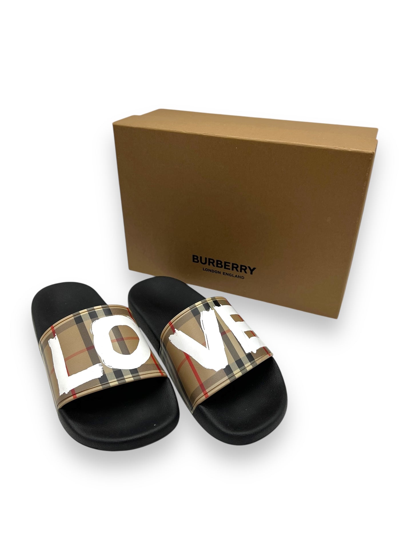 Burberry Beige Vintage Love Slides