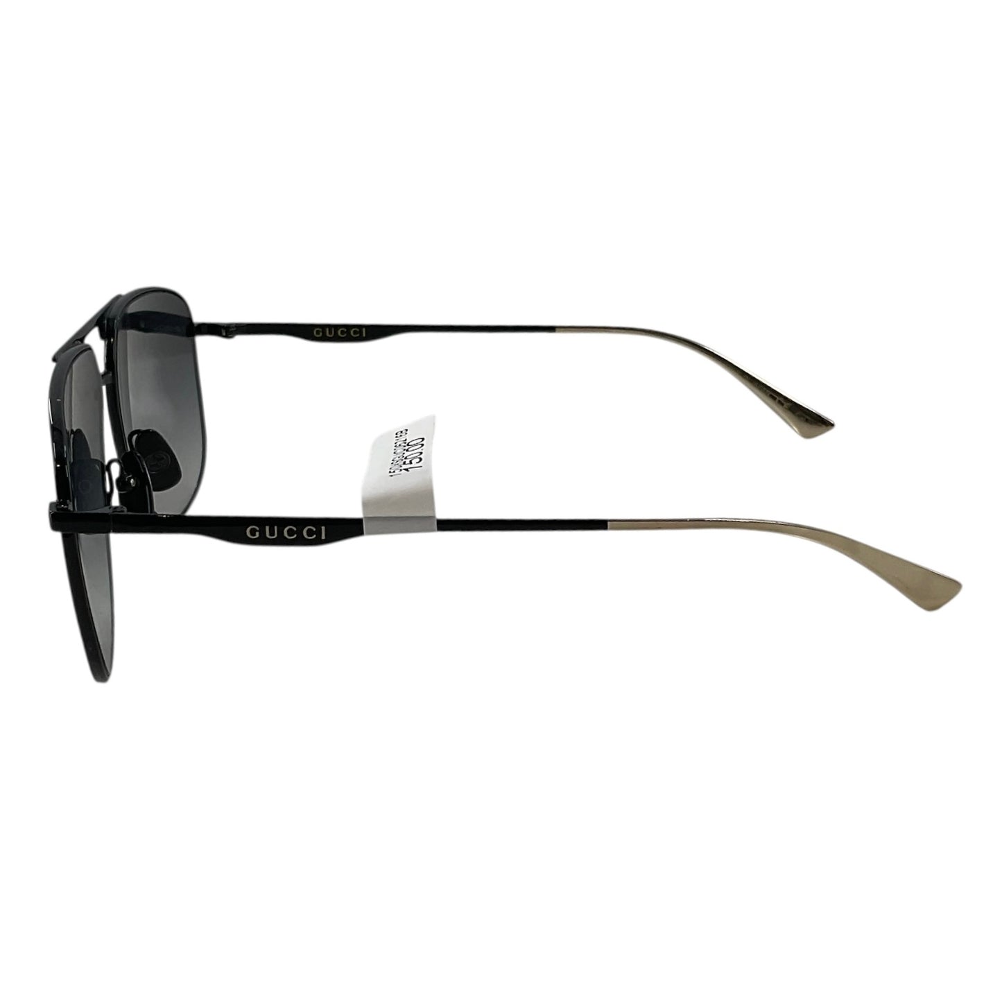 Gucci GG0336S 002 Men's Pilot Sunglasses - Black/Grey