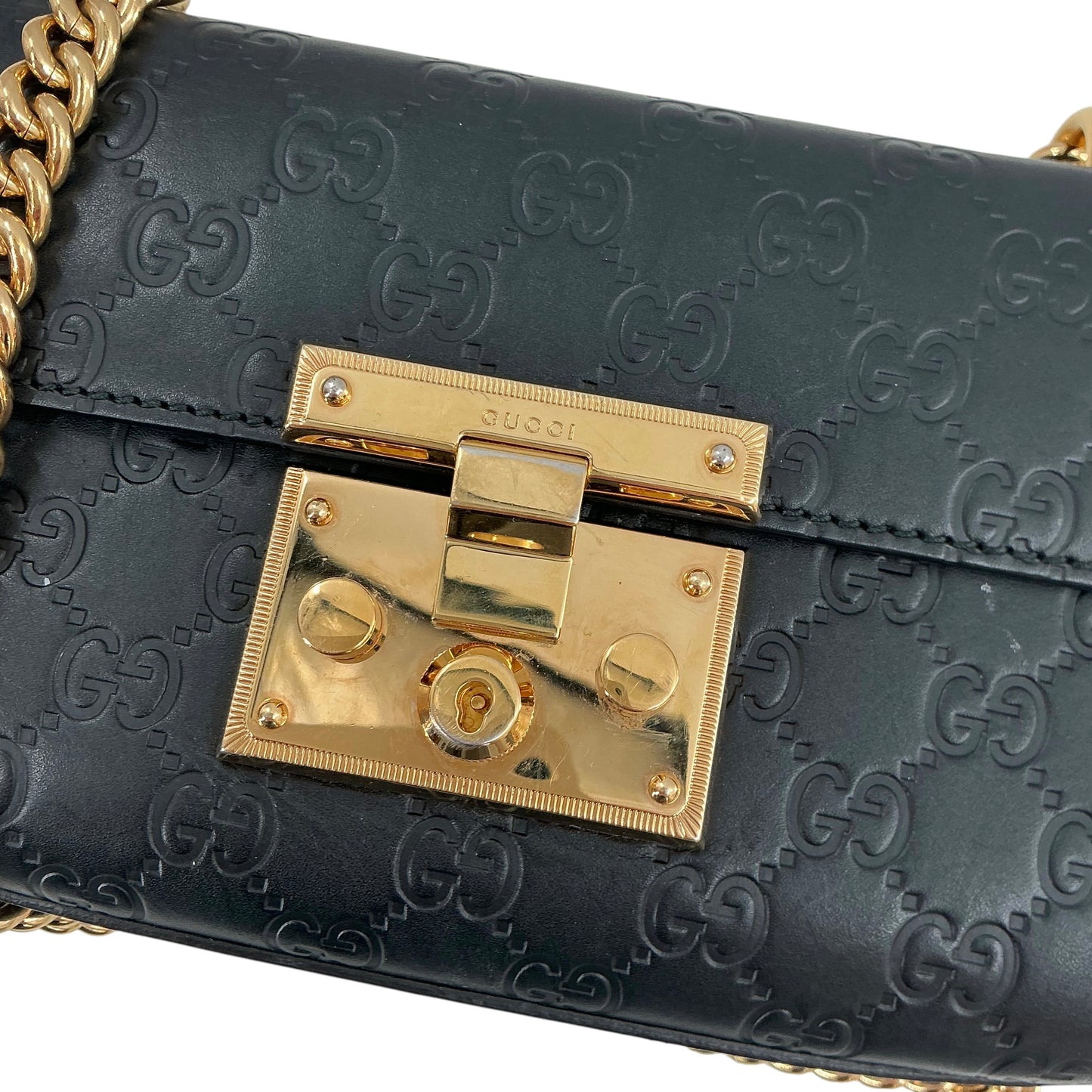 Gucci Padlock Small GG Signature Leather Shoulder Bag