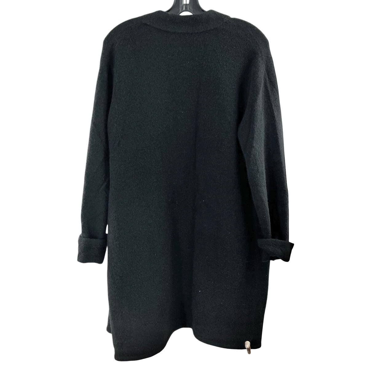 Jenni Kayne Merino Wool Yak Blend Open-Front Sweater Coat in Black