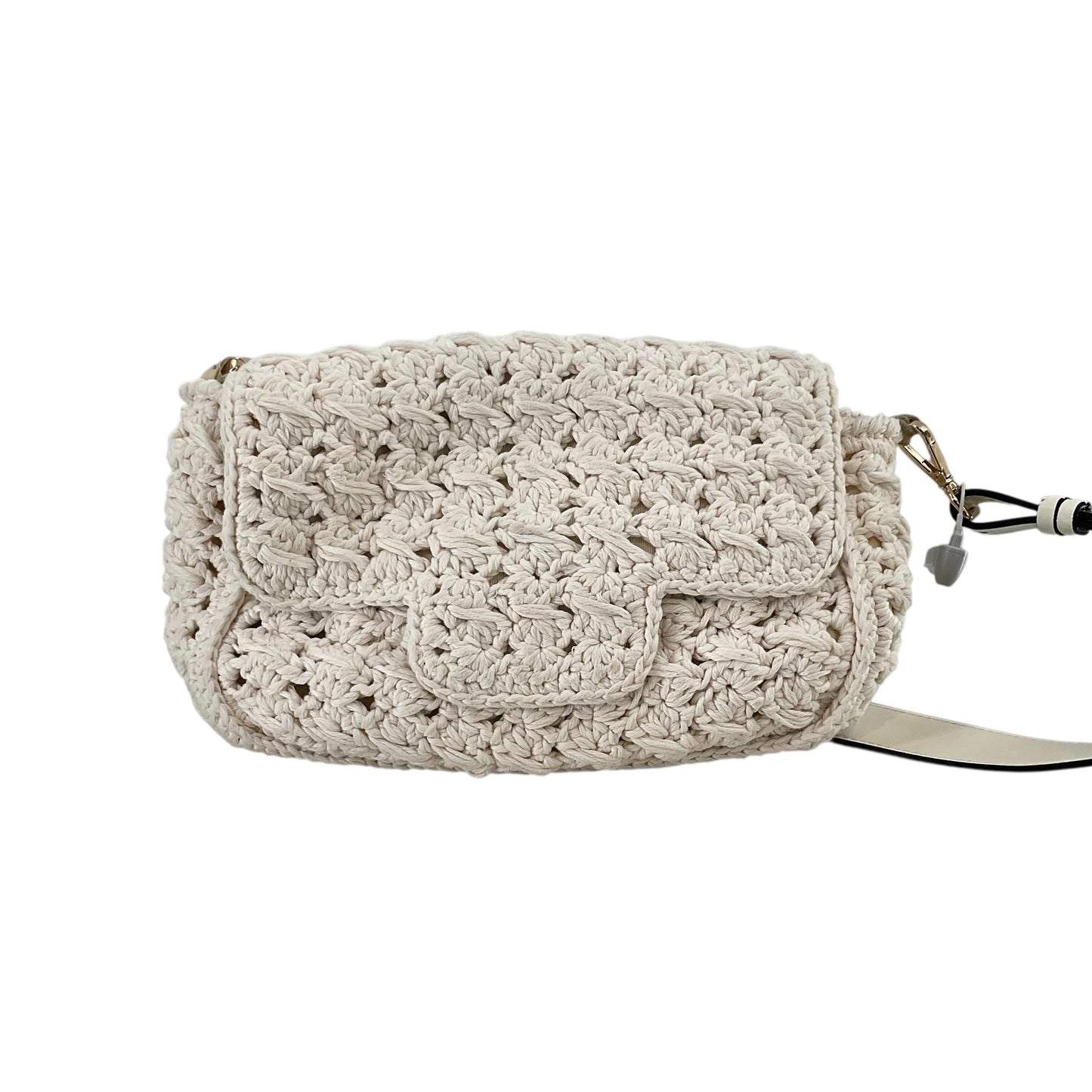 120% Lino Handmade Crochet Linen Flap Bag