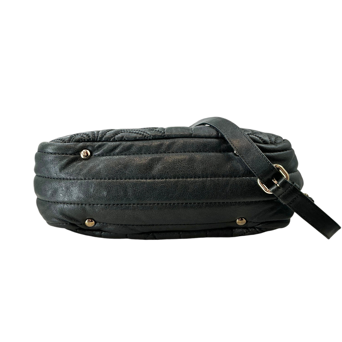 Gianni Versace Quilted Embroidered Leather Crossbody Bag