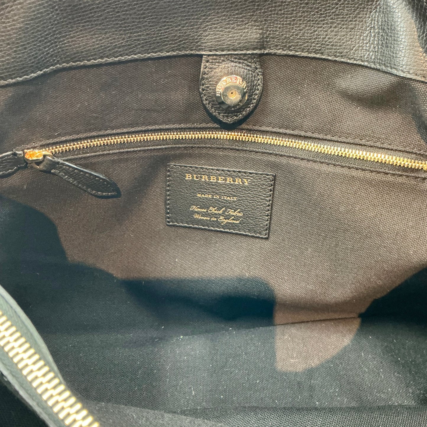 Burberry Grainy Leather House Check Banner Tote (Large)